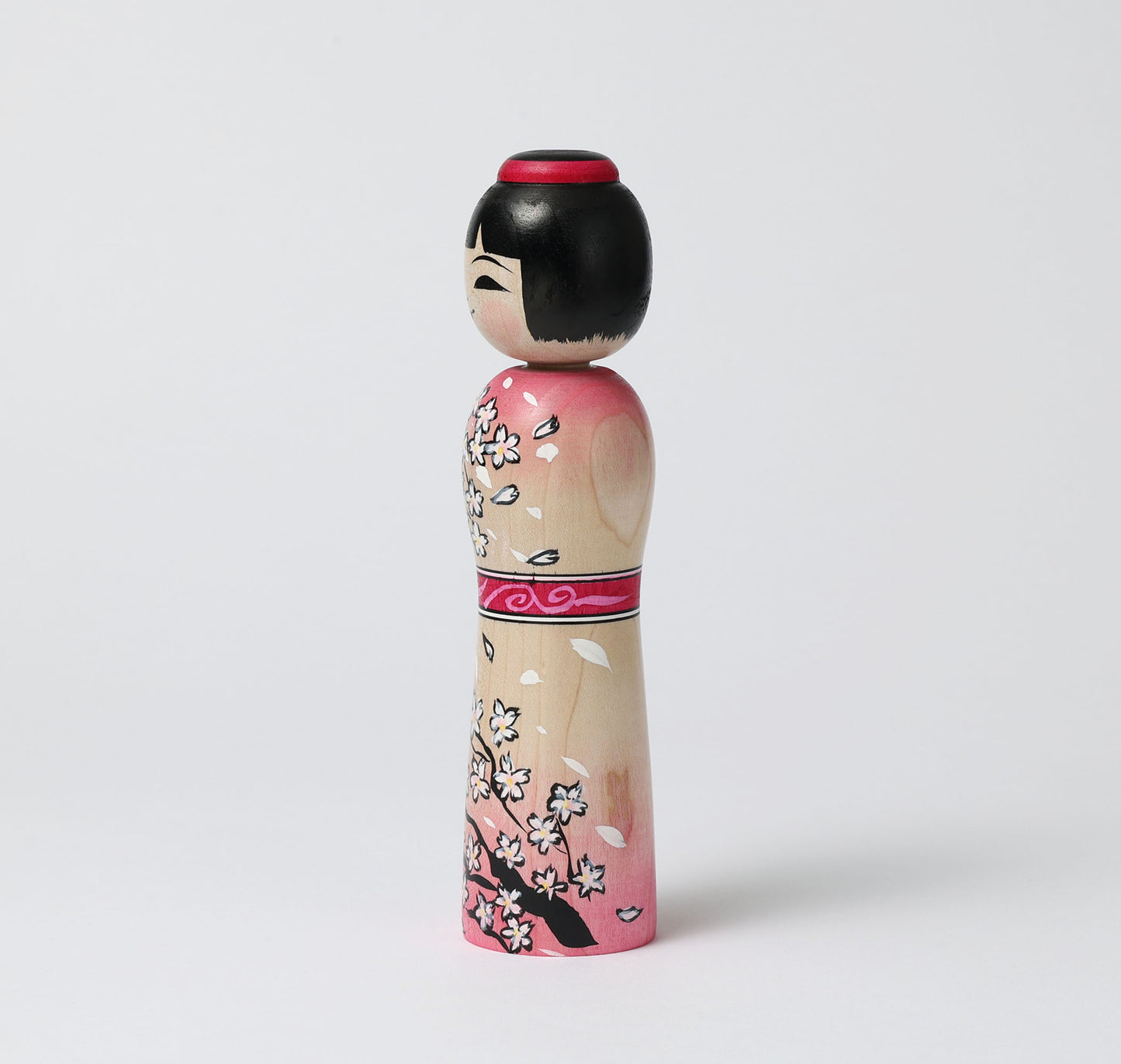 ABO, Masafumi 阿保正文工人 | Sakura-cherry blossom kokeshi doll 桜こけし | Tsugaru style 津軽系 | 18cm in height
