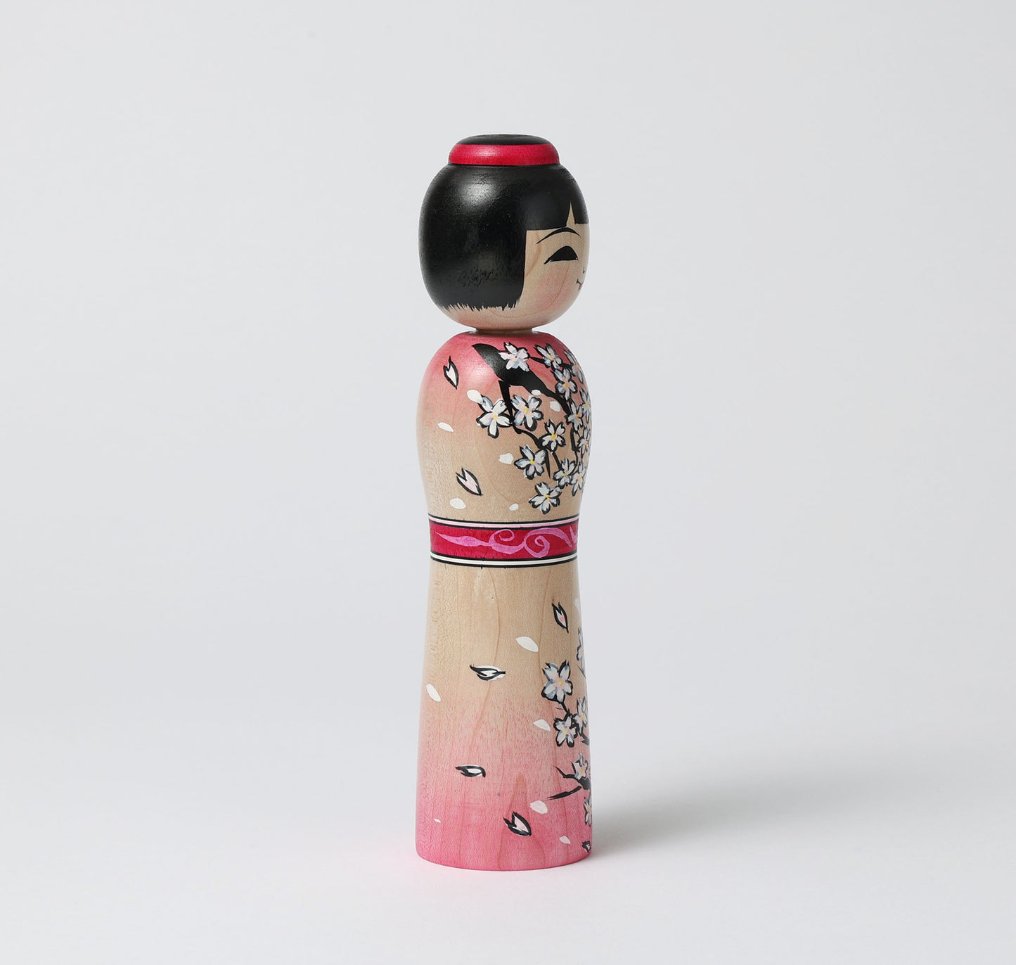 ABO, Masafumi 阿保正文工人 | Sakura-cherry blossom kokeshi doll 桜こけし | Tsugaru style 津軽系 | 18cm in height