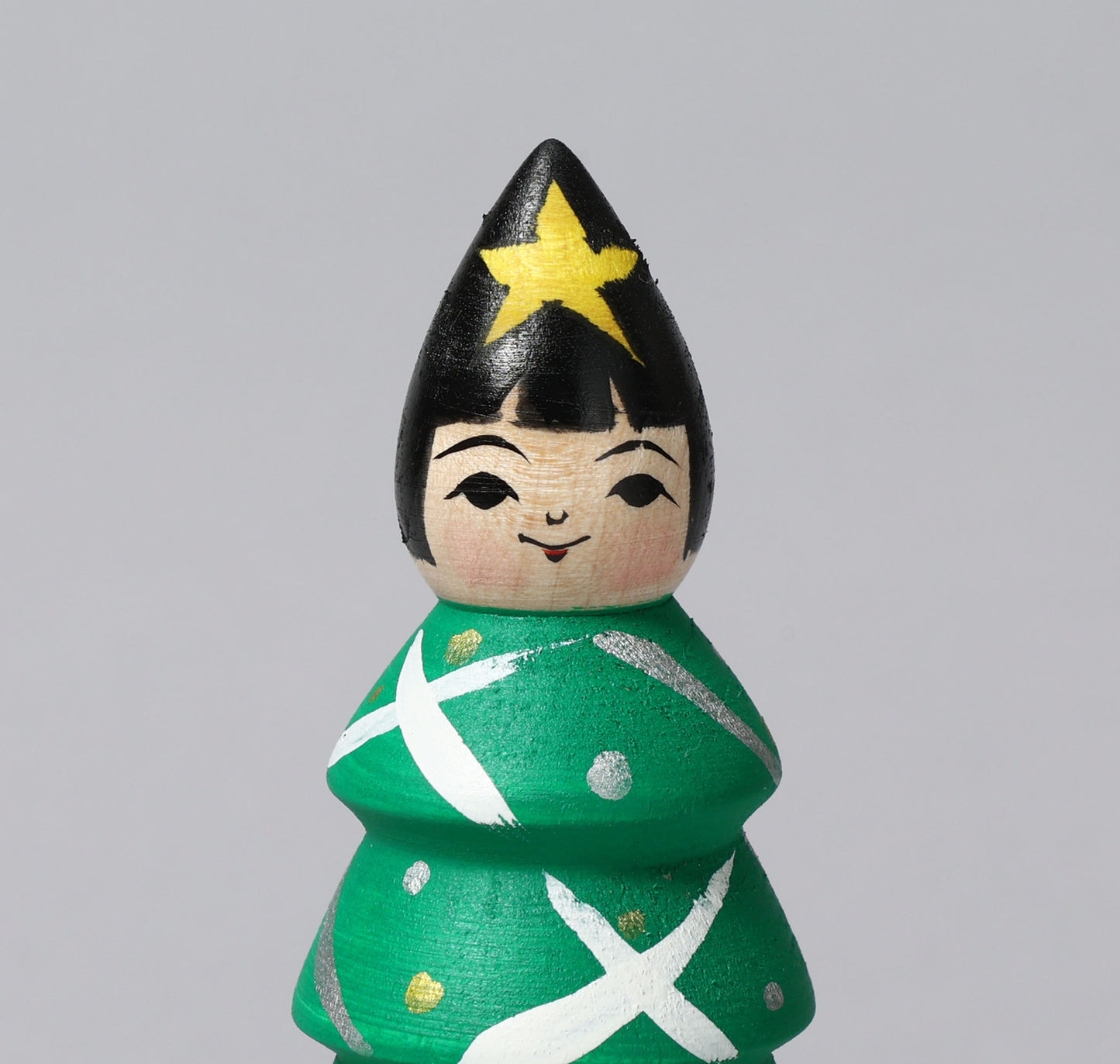 Christmas kokeshi doll 'Christmas tree'| ABO, Masafumi 阿保正文工人 | クリスマスツリーこけし | Tsugaru style 津軽系 | 12cm in height from Japan