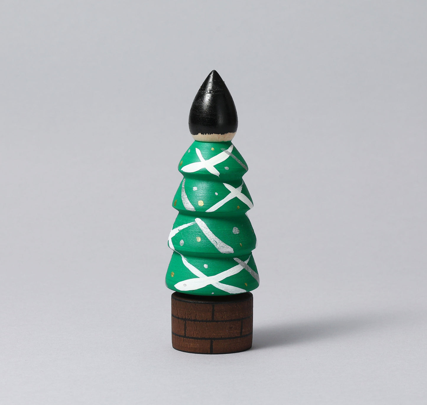 Christmas kokeshi doll 'Christmas tree'| ABO, Masafumi 阿保正文工人 | クリスマスツリーこけし | Tsugaru style 津軽系 | 12cm in height from Japan