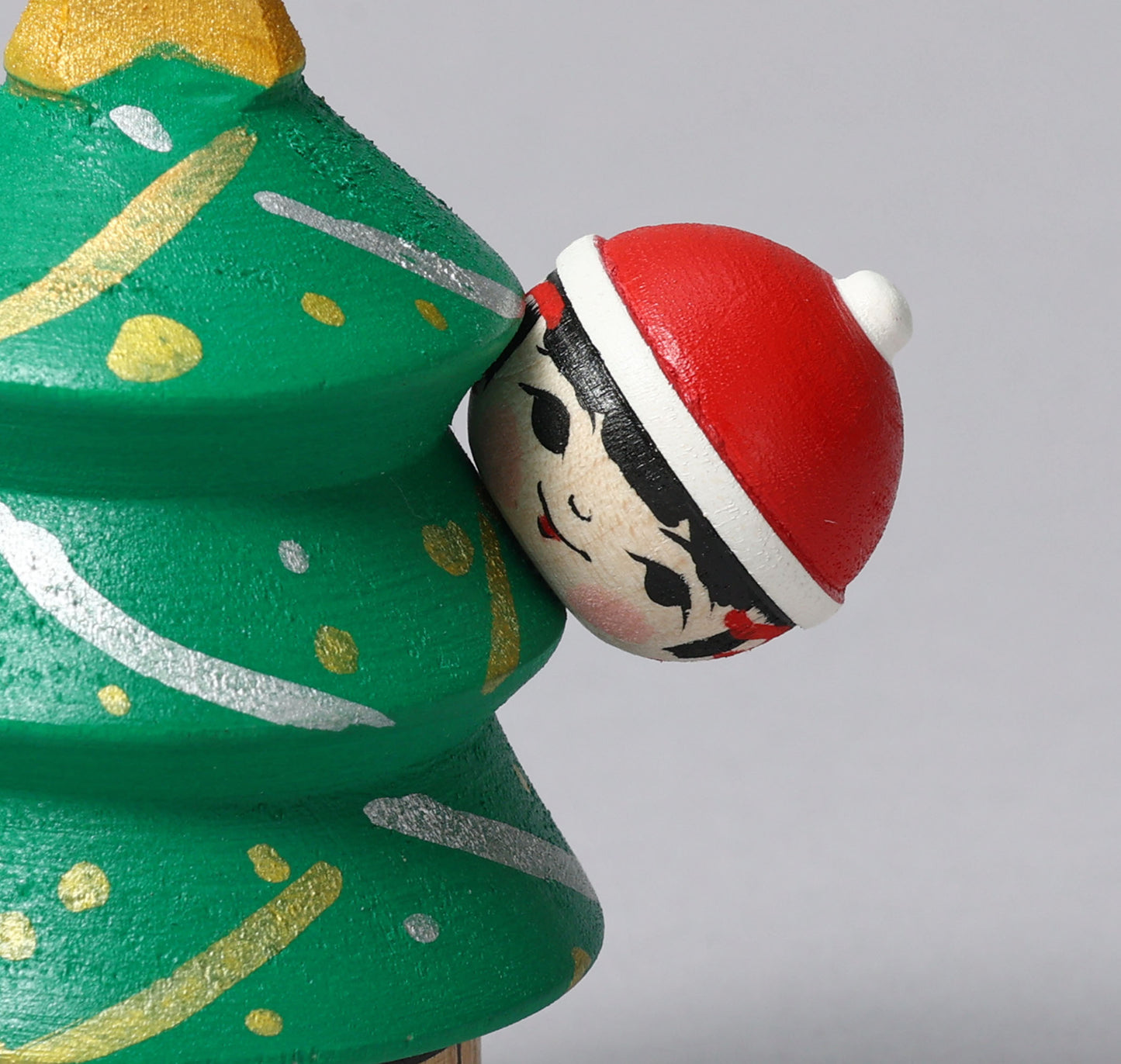 Christmas kokeshi doll 'Christmas tree'| ABO, Masafumi 阿保正文工人 | クリスマスツリーこけし | Tsugaru style 津軽系 | 9cm in height from Japan