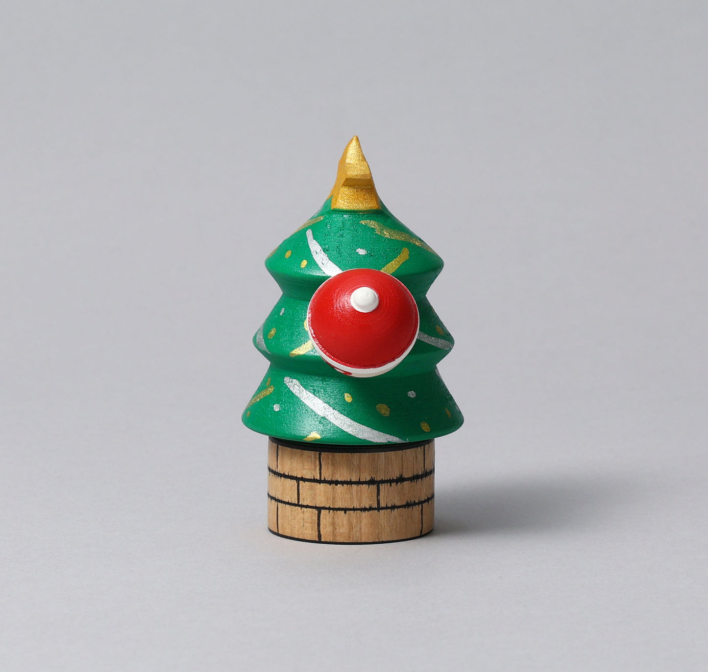 Christmas kokeshi doll 'Christmas tree'| ABO, Masafumi 阿保正文工人 | クリスマスツリーこけし | Tsugaru style 津軽系 | 9cm in height from Japan