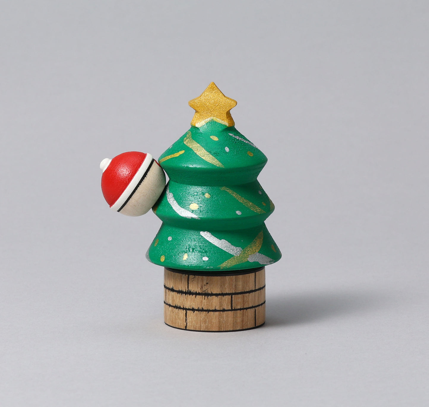 Christmas kokeshi doll 'Christmas tree'| ABO, Masafumi 阿保正文工人 | クリスマスツリーこけし | Tsugaru style 津軽系 | 9cm in height from Japan