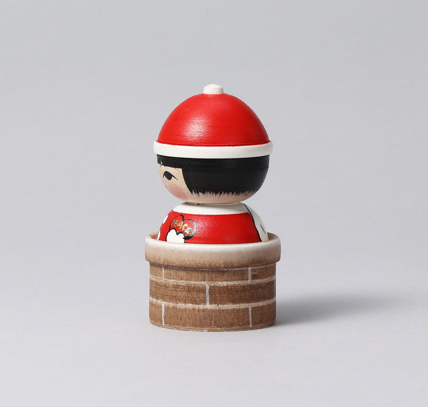 Christmas kokeshi doll 'Santa Claus'| ABO, Masafumi 阿保正文工人 | サンタクロースこけし | Tsugaru style 津軽系 | 9cm in height from Japan