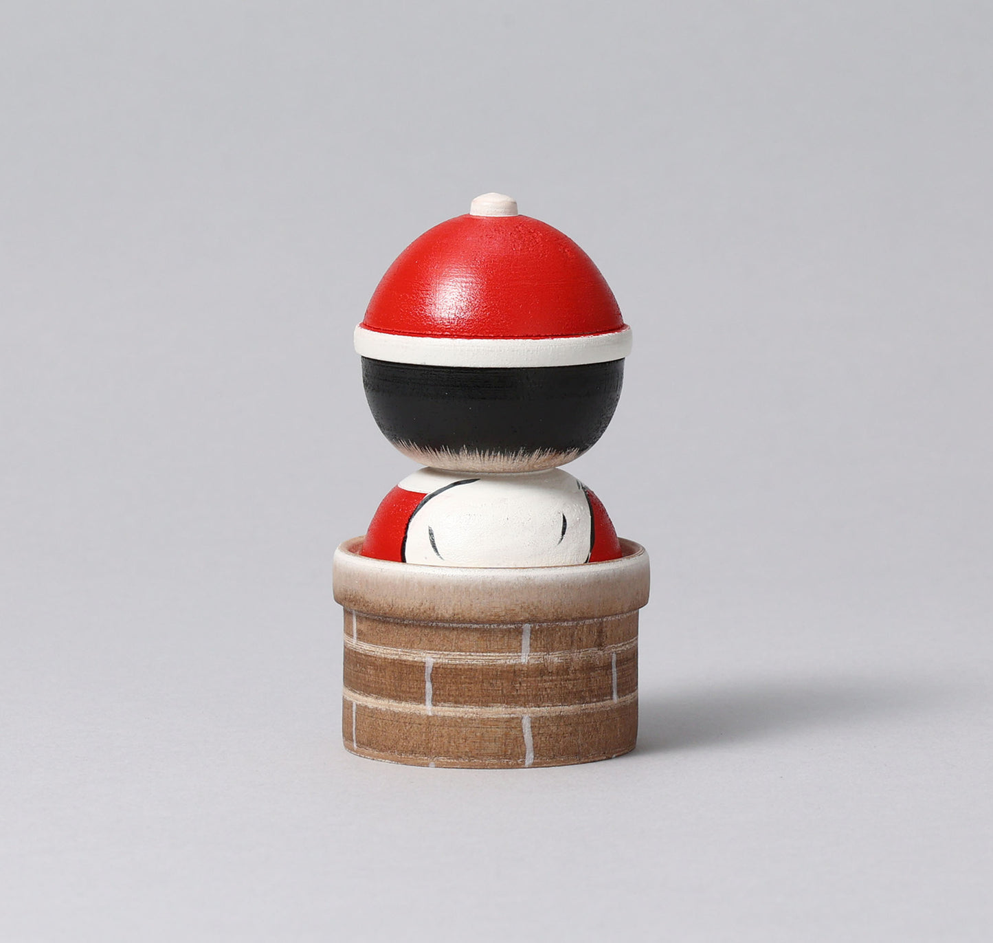 Christmas kokeshi doll 'Santa Claus'| ABO, Masafumi 阿保正文工人 | サンタクロースこけし | Tsugaru style 津軽系 | 9cm in height from Japan