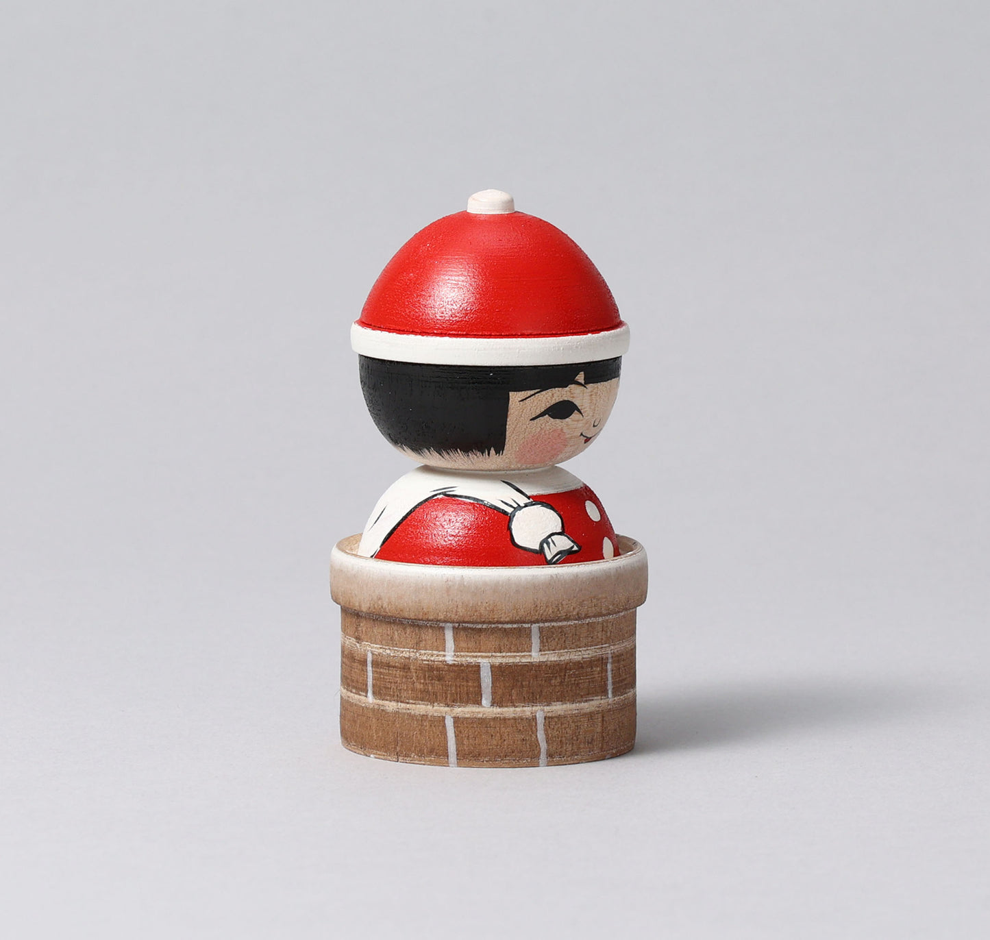 Christmas kokeshi doll 'Santa Claus'| ABO, Masafumi 阿保正文工人 | サンタクロースこけし | Tsugaru style 津軽系 | 9cm in height from Japan