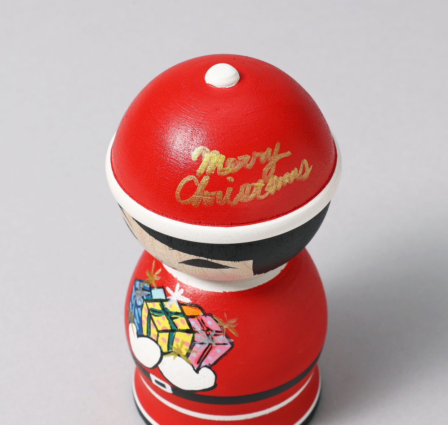 Christmas kokeshi doll 'Santa Claus'| ABO, Masafumi 阿保正文工人 | サンタクロースこけし | Tsugaru style 津軽系 | 10.5cm in height from Japan