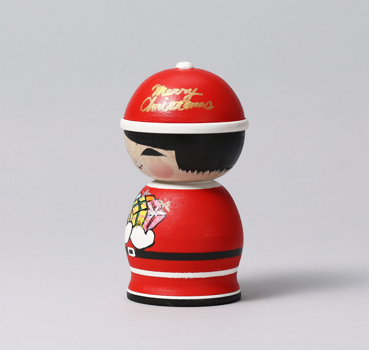 Christmas kokeshi doll 'Santa Claus'| ABO, Masafumi 阿保正文工人 | サンタクロースこけし | Tsugaru style 津軽系 | 10.5cm in height from Japan