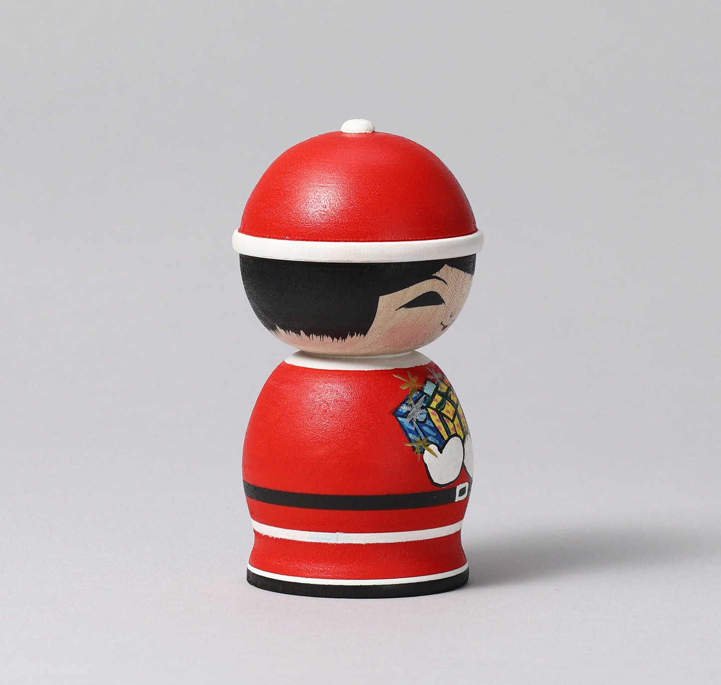 Christmas kokeshi doll 'Santa Claus'| ABO, Masafumi 阿保正文工人 | サンタクロースこけし | Tsugaru style 津軽系 | 10.5cm in height from Japan