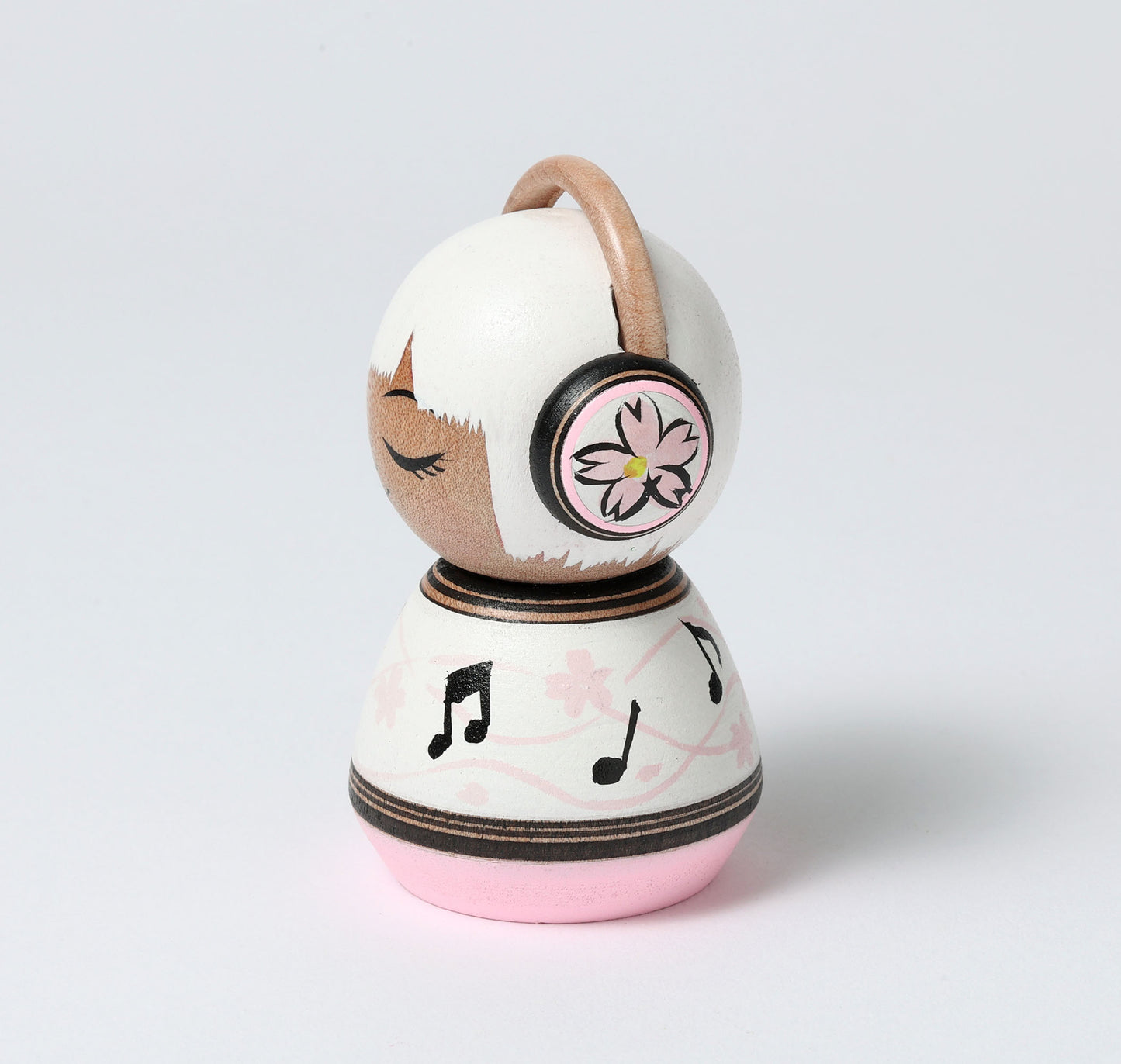 ABO, Masafumi 阿保正文工人 | Headphone kokeshi doll ヘッドホンこけし | Tsugaru style 津軽系 | 8cm in height