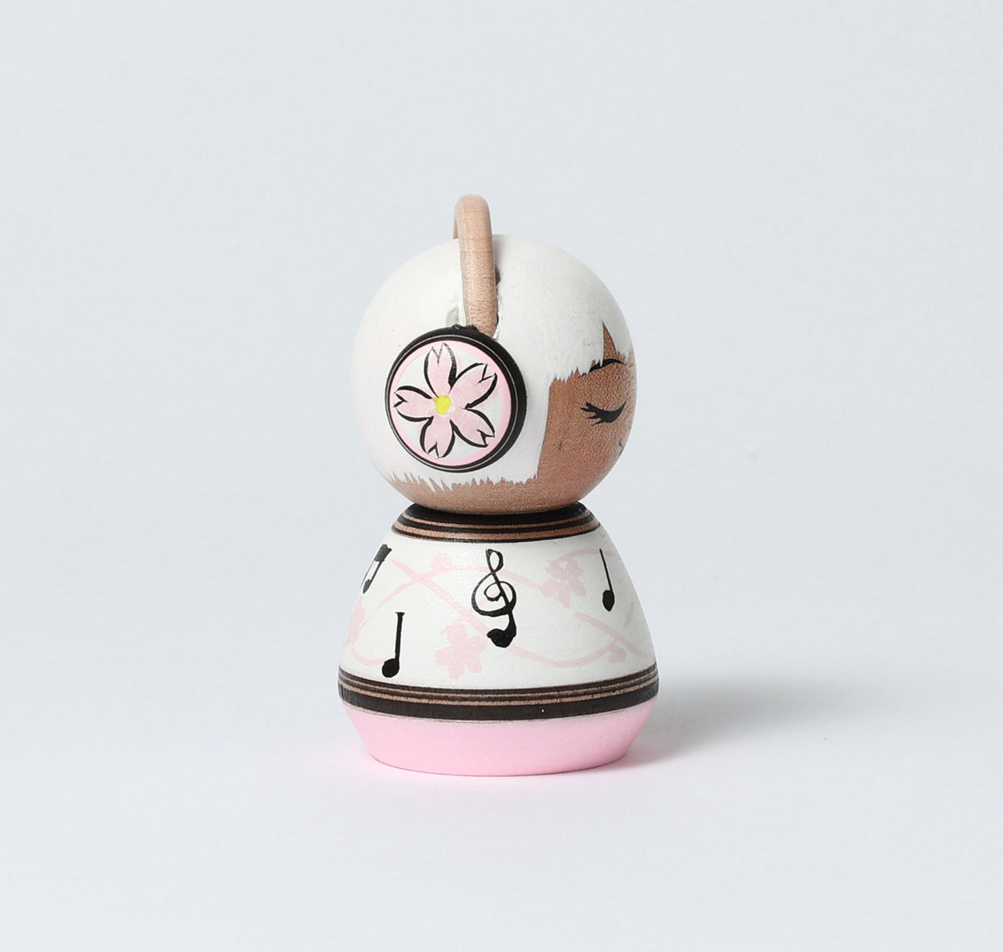 ABO, Masafumi 阿保正文工人 | Headphone kokeshi doll ヘッドホンこけし | Tsugaru style 津軽系 | 8cm in height