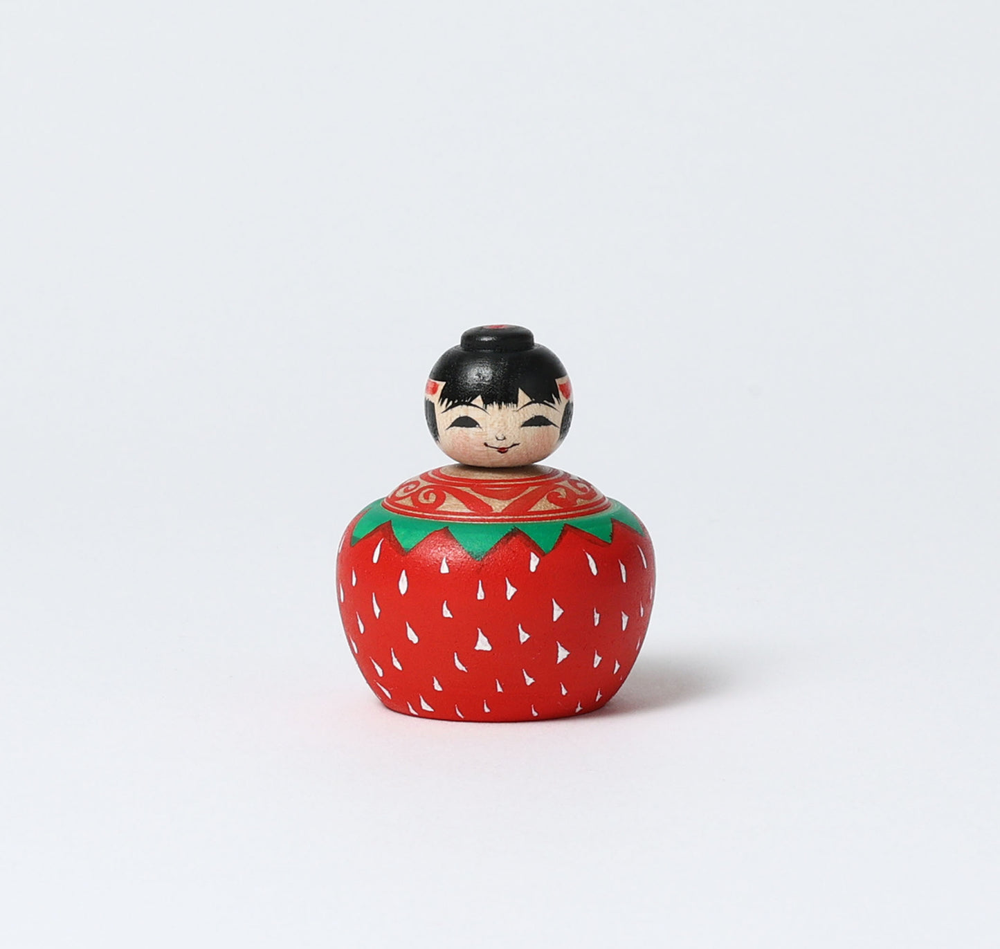 ABO, Masafumi 阿保正文工人 | Ichigo-strawberry ejiko kokeshi doll いちごえじこ | Tsugaru style 津軽系 | 5cm in height