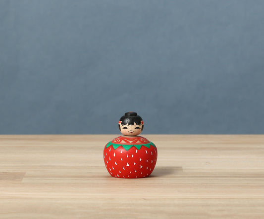 ABO, Masafumi 阿保正文工人 | Ichigo-strawberry ejiko kokeshi doll いちごえじこ | Tsugaru style 津軽系 | 5cm in height