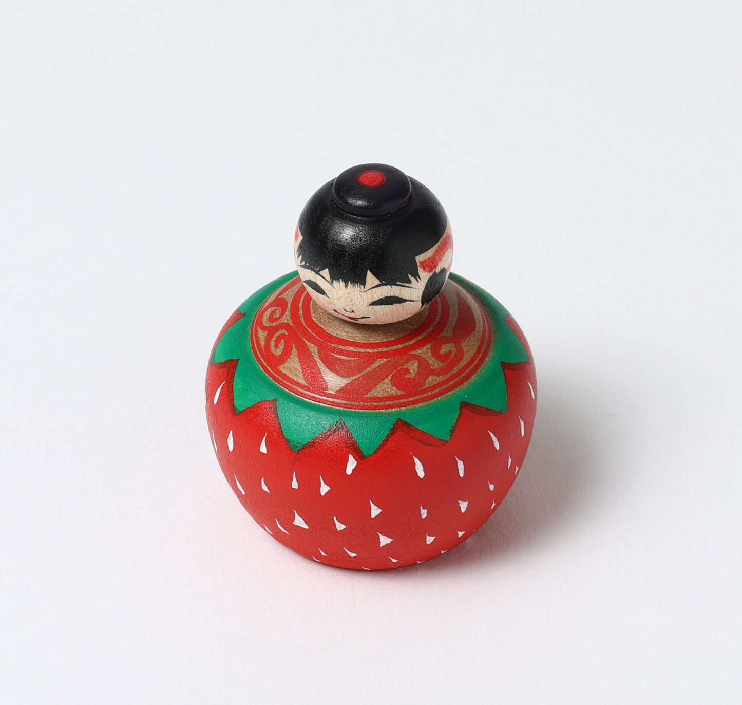 ABO, Masafumi 阿保正文工人 | Ichigo-strawberry ejiko kokeshi doll いちごえじこ | Tsugaru style 津軽系 | 5cm in height