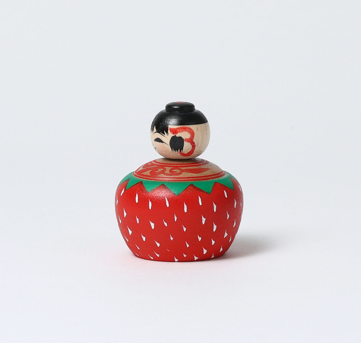 ABO, Masafumi 阿保正文工人 | Ichigo-strawberry ejiko kokeshi doll いちごえじこ | Tsugaru style 津軽系 | 5cm in height