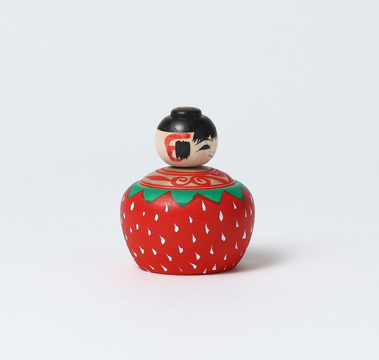 ABO, Masafumi 阿保正文工人 | Ichigo-strawberry ejiko kokeshi doll いちごえじこ | Tsugaru style 津軽系 | 5cm in height