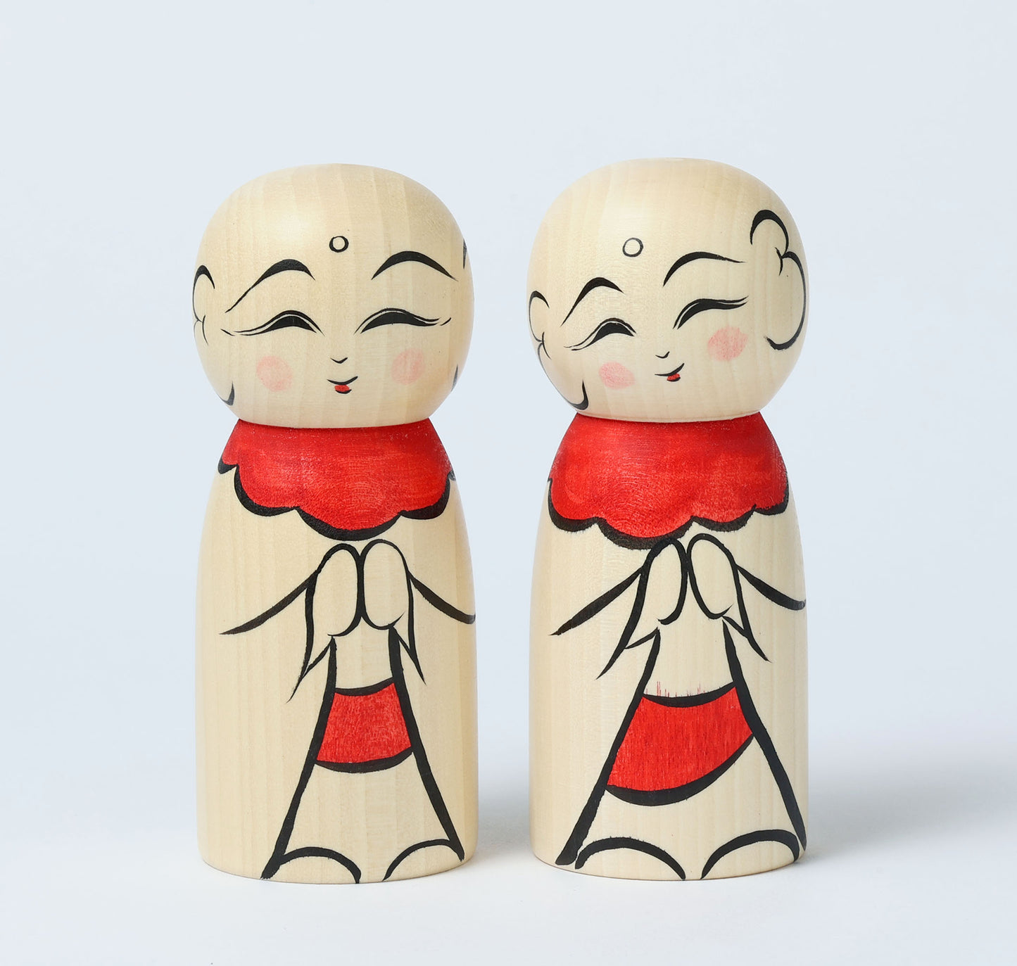 O-jizo-san kokeshi - 地蔵こけし  |  HIRAGA, Teruyuki 平賀輝幸工人 |  Sakunami style 作並系 | 12.5cm in height