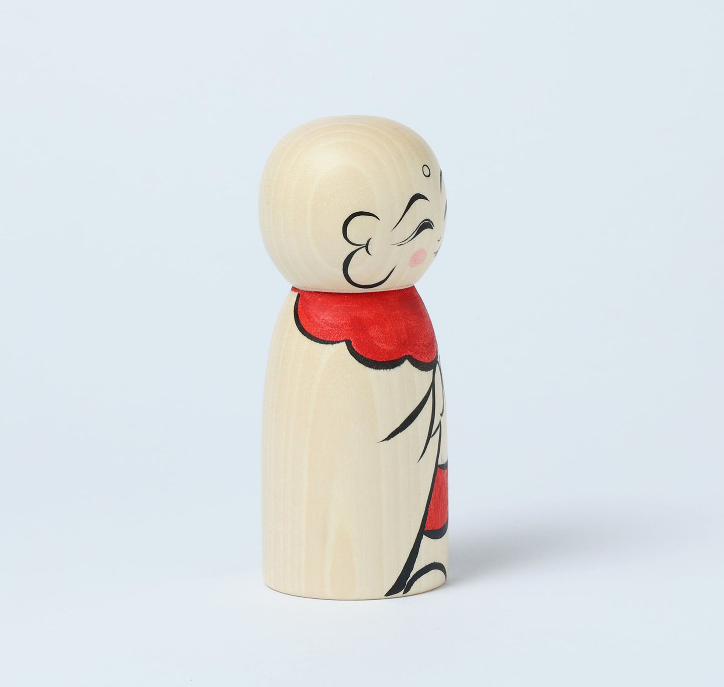 O-jizo-san kokeshi - 地蔵こけし  |  HIRAGA, Teruyuki 平賀輝幸工人 |  Sakunami style 作並系 | 12.5cm in height