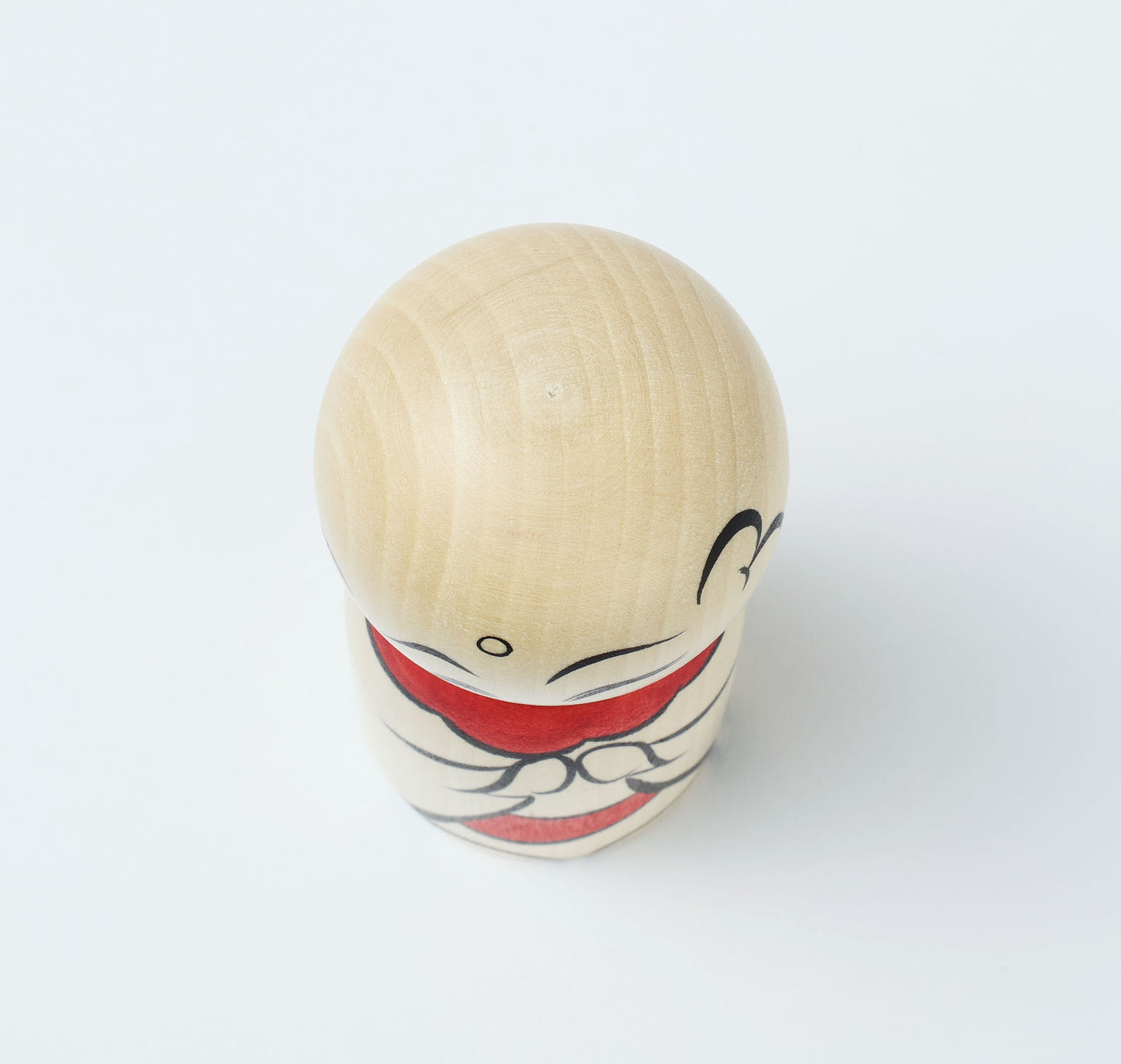O-jizo-san kokeshi - 地蔵こけし  |  HIRAGA, Teruyuki 平賀輝幸工人 |  Sakunami style 作並系 | 12.5cm in height