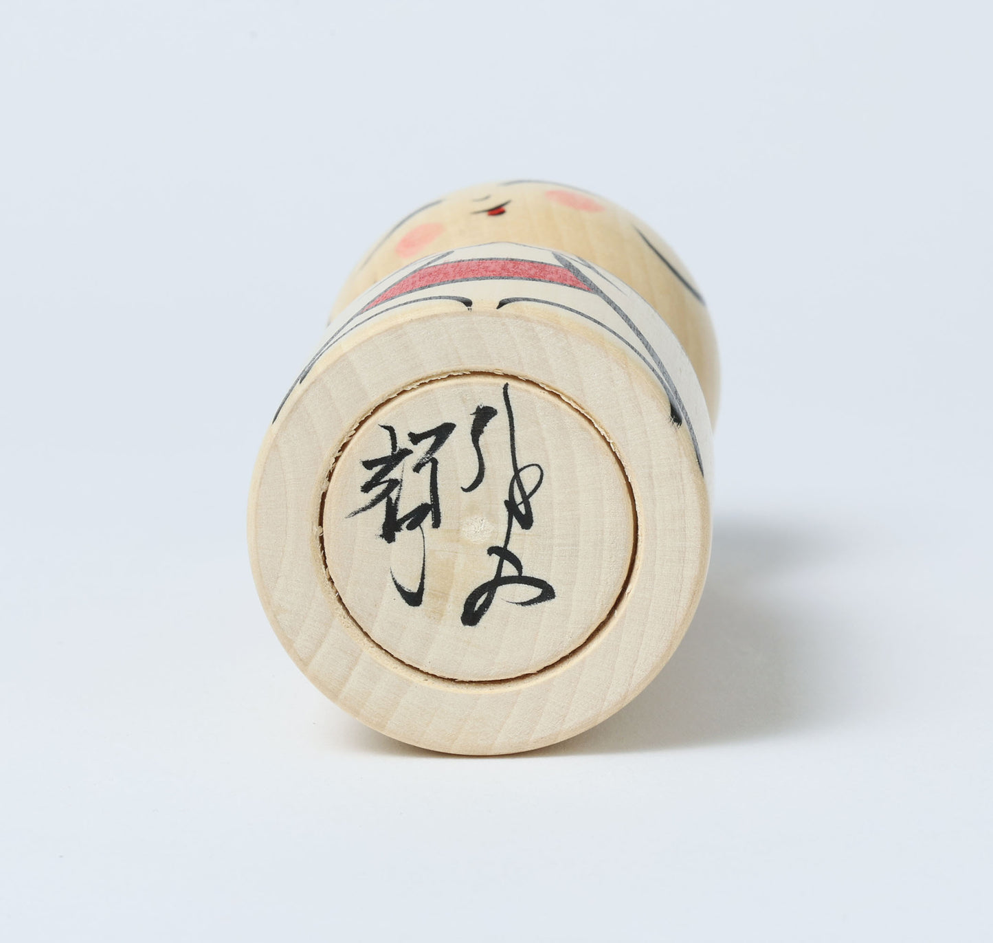 O-jizo-san kokeshi - 地蔵こけし  |  HIRAGA, Teruyuki 平賀輝幸工人 |  Sakunami style 作並系 | 12.5cm in height