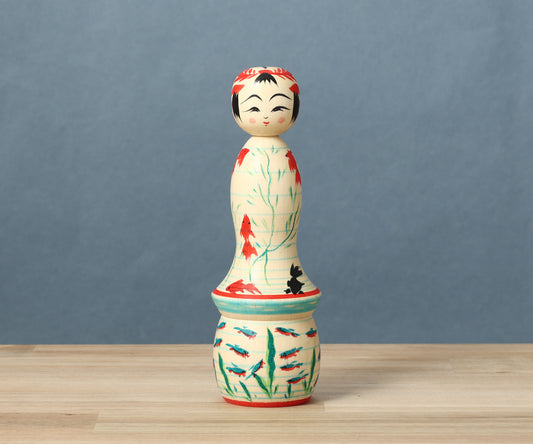 HIRAGA, Teruyuki 平賀輝幸 | goldfish kokeshi - 金魚こけし | Sakunami style 作並系