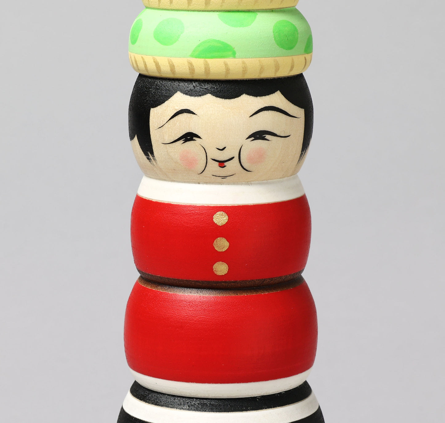 Christmas kokeshi doll 'Santa Claus and kagamimochi' | HIRAGA, Teruyuki 平賀輝幸 | サンタクロースと鏡餅こけし | Sakunami style 作並系 | 25cm in height