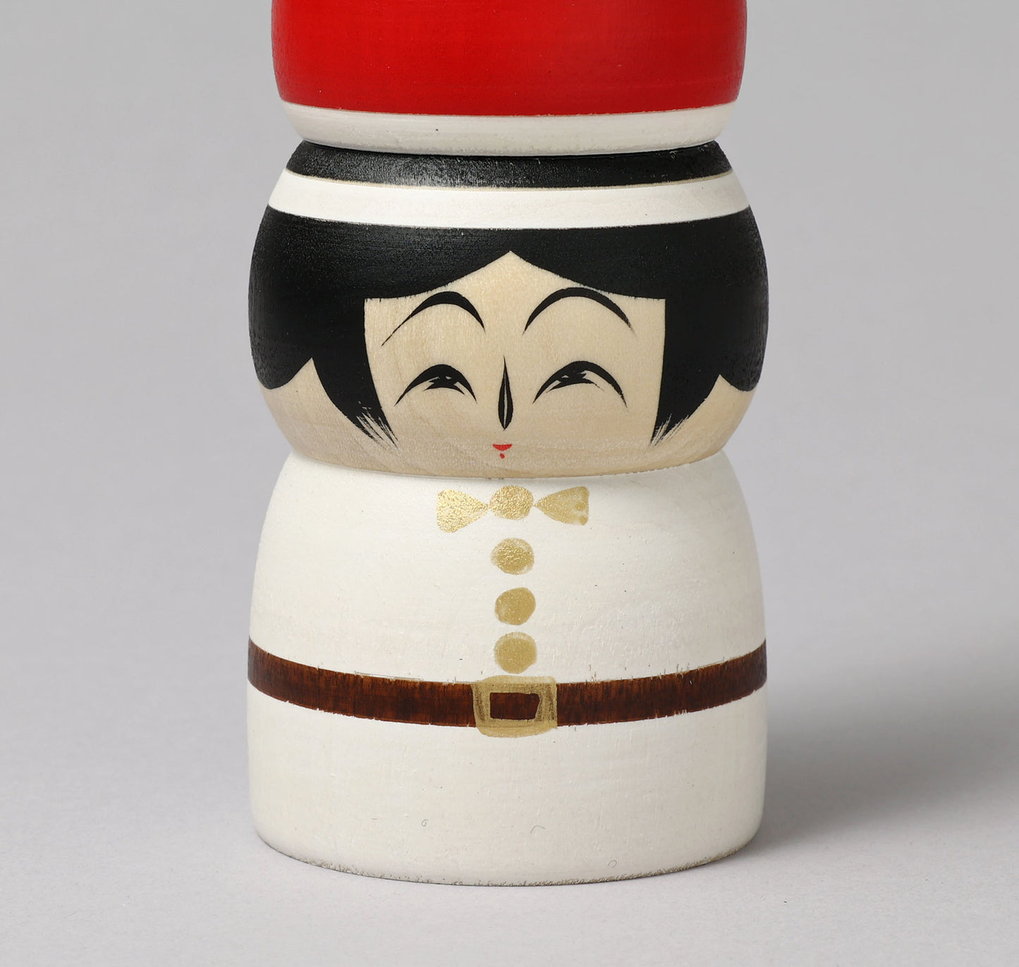 Christmas kokeshi doll 'Santa Claus and kagamimochi' | HIRAGA, Teruyuki 平賀輝幸 | サンタクロースと鏡餅こけし | Sakunami style 作並系 | 25cm in height