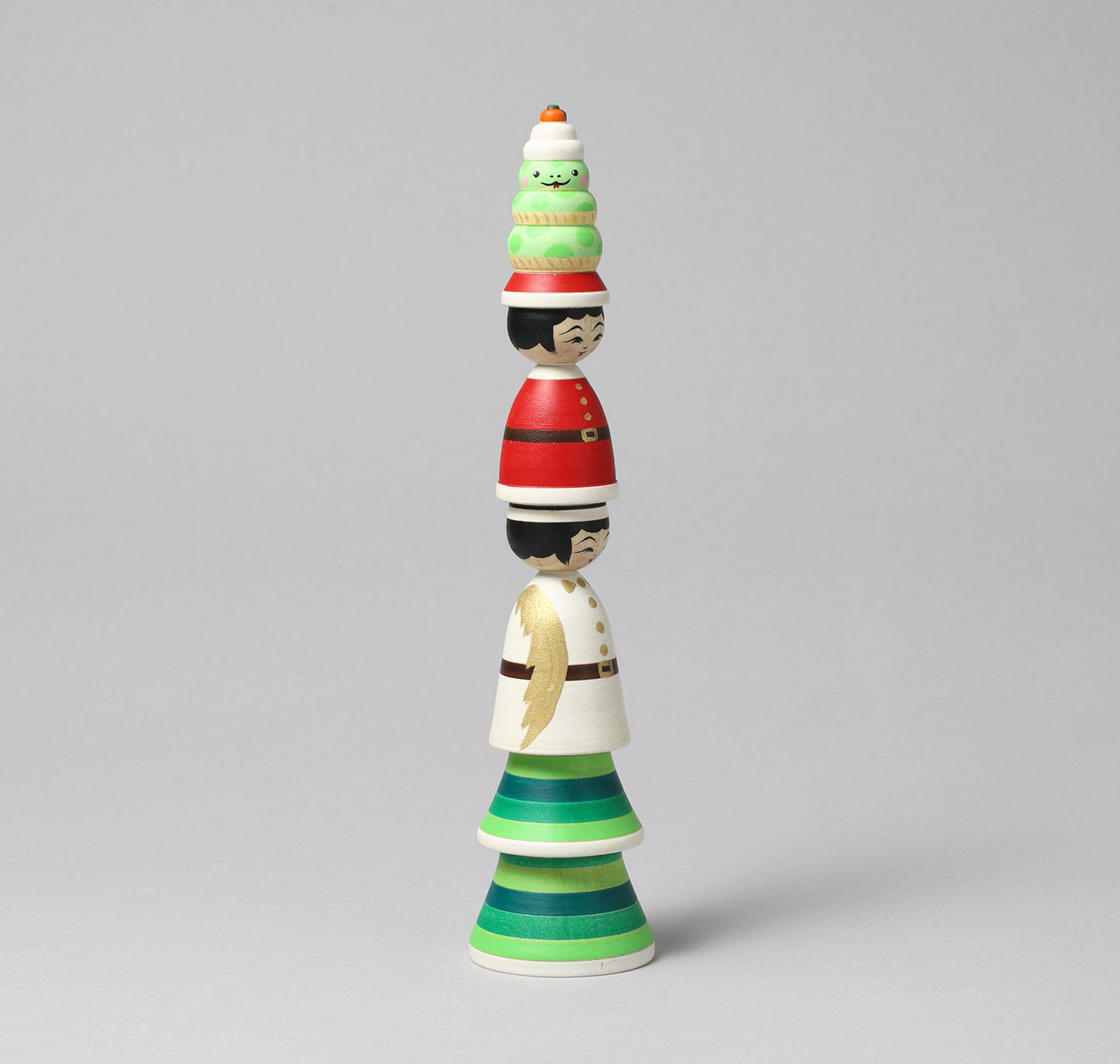 Christmas kokeshi dolls 'Santa Claus and kagamimochi' | HIRAGA, Teruyuki 平賀輝幸 | Wooden Christmas tree - クリスマスツリー | Sakunami style 作並系