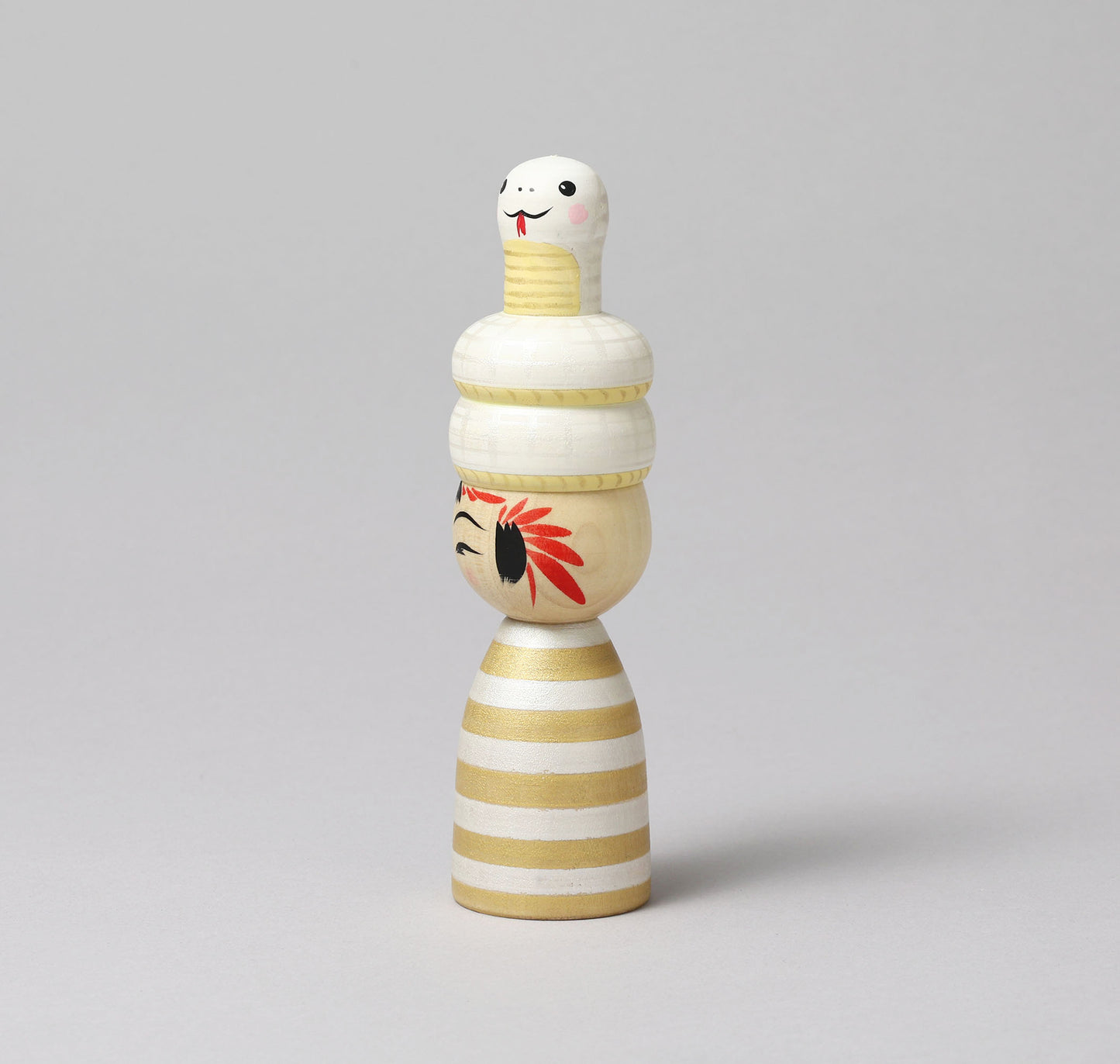 New Year kokeshi doll 'zodiac animal 2025' | HIRAGA, Teruyuki 平賀輝幸 | 干支こけし | Sakunami style 作並系 | 16.5cm in height