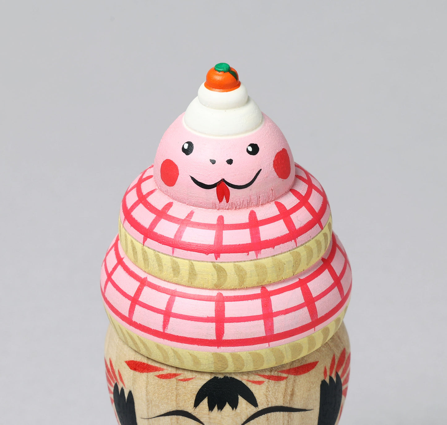 a-New Year kokeshi doll 'zodiac animal kagamimochi' | HIRAGA, Teruyuki 平賀輝幸 | 干支 鏡餅こけし | Sakunami style 作並系 | 12cm in height