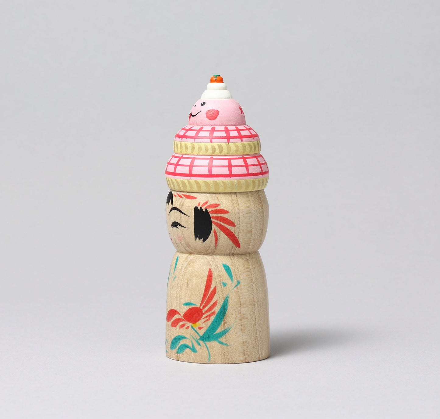 a-New Year kokeshi doll 'zodiac animal kagamimochi' | HIRAGA, Teruyuki 平賀輝幸 | 干支 鏡餅こけし | Sakunami style 作並系 | 12cm in height