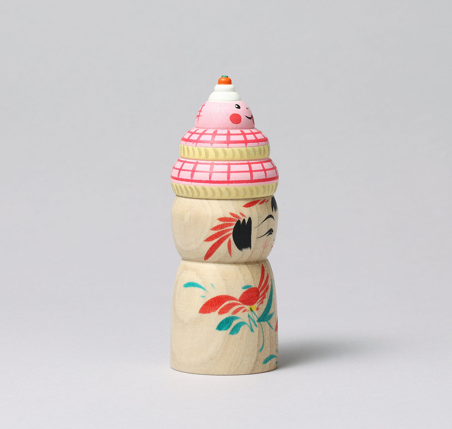 a-New Year kokeshi doll 'zodiac animal kagamimochi' | HIRAGA, Teruyuki 平賀輝幸 | 干支 鏡餅こけし | Sakunami style 作並系 | 12cm in height