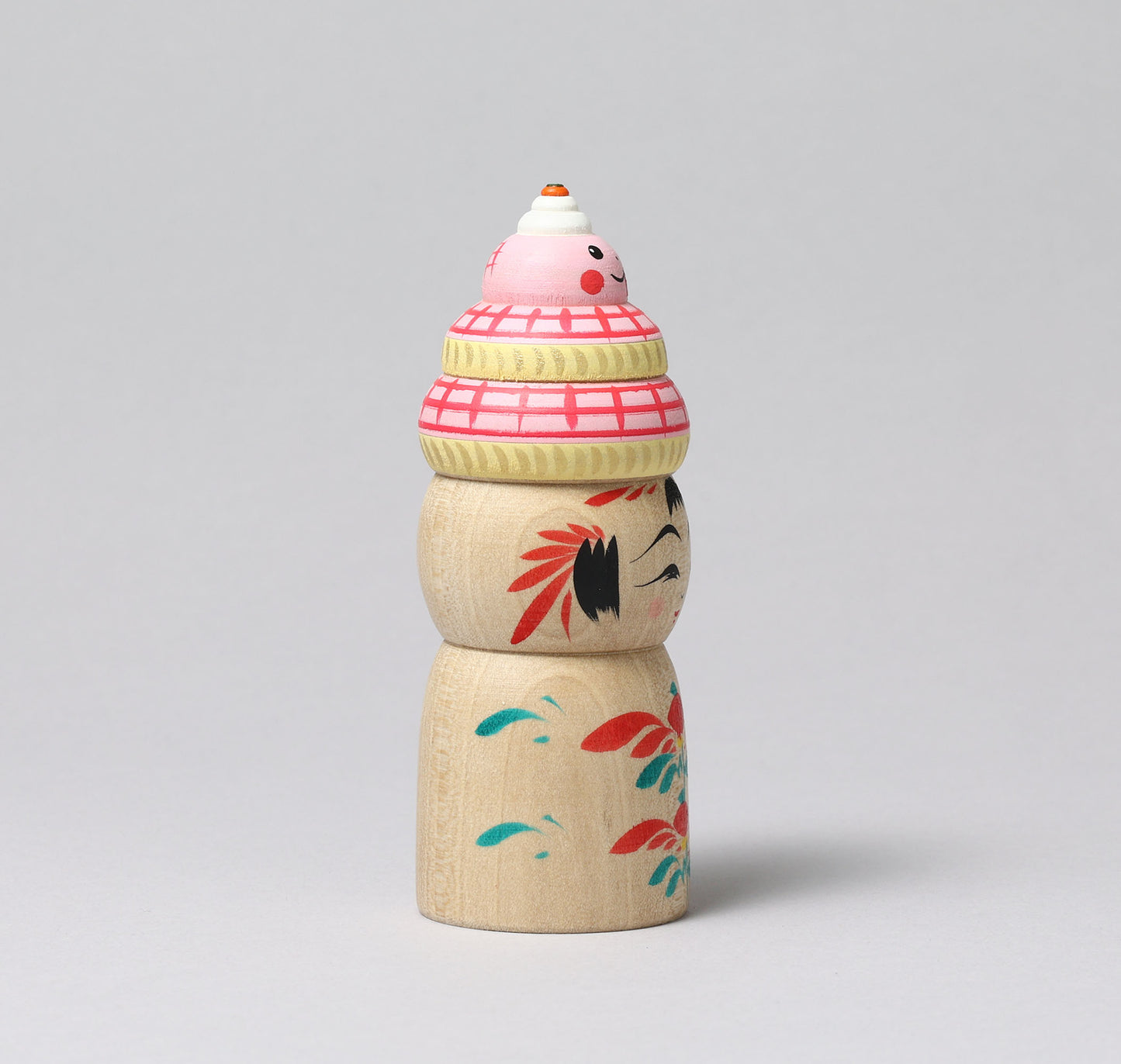 a-New Year kokeshi doll 'zodiac animal kagamimochi' | HIRAGA, Teruyuki 平賀輝幸 | 干支 鏡餅こけし | Sakunami style 作並系 | 12cm in height