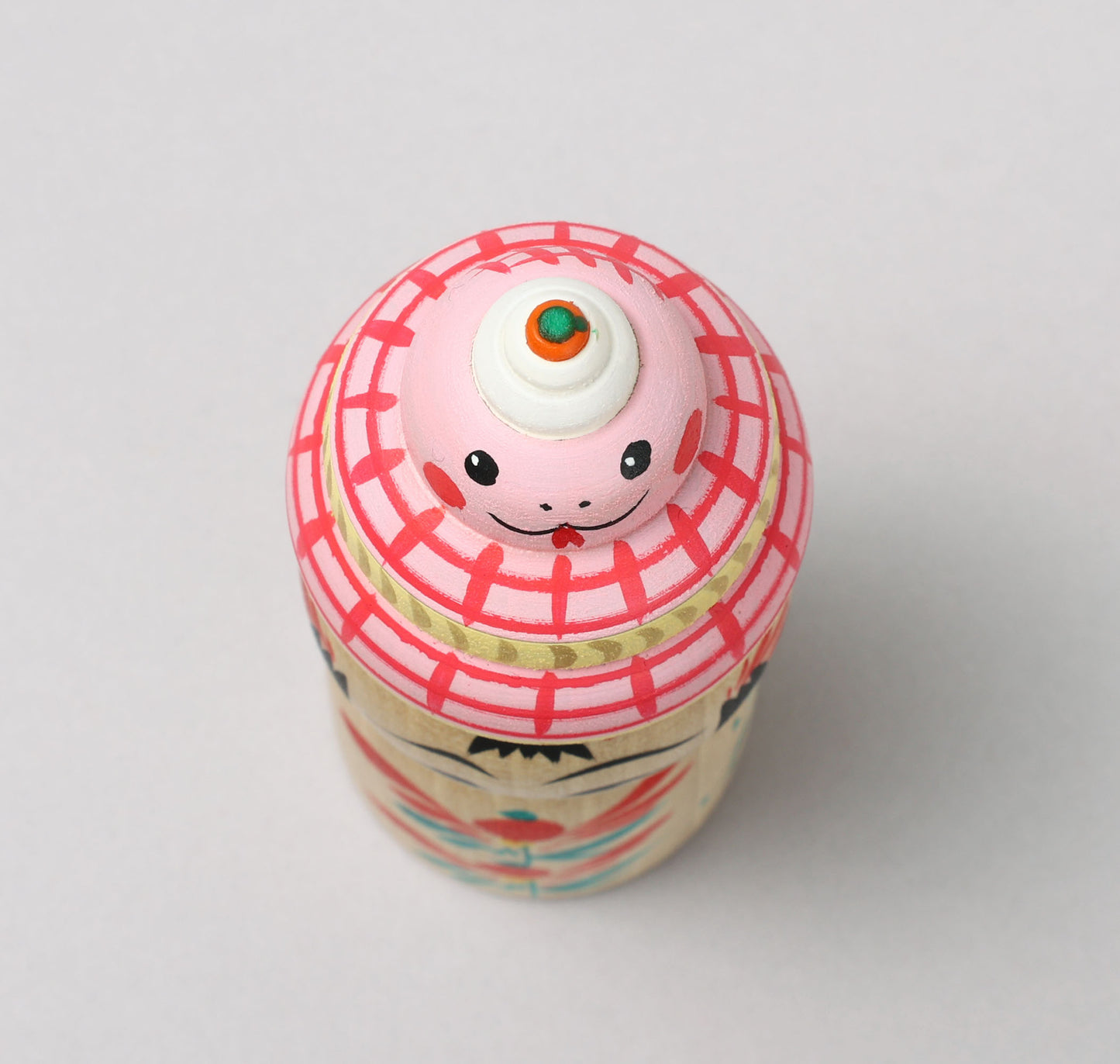 a-New Year kokeshi doll 'zodiac animal kagamimochi' | HIRAGA, Teruyuki 平賀輝幸 | 干支 鏡餅こけし | Sakunami style 作並系 | 12cm in height