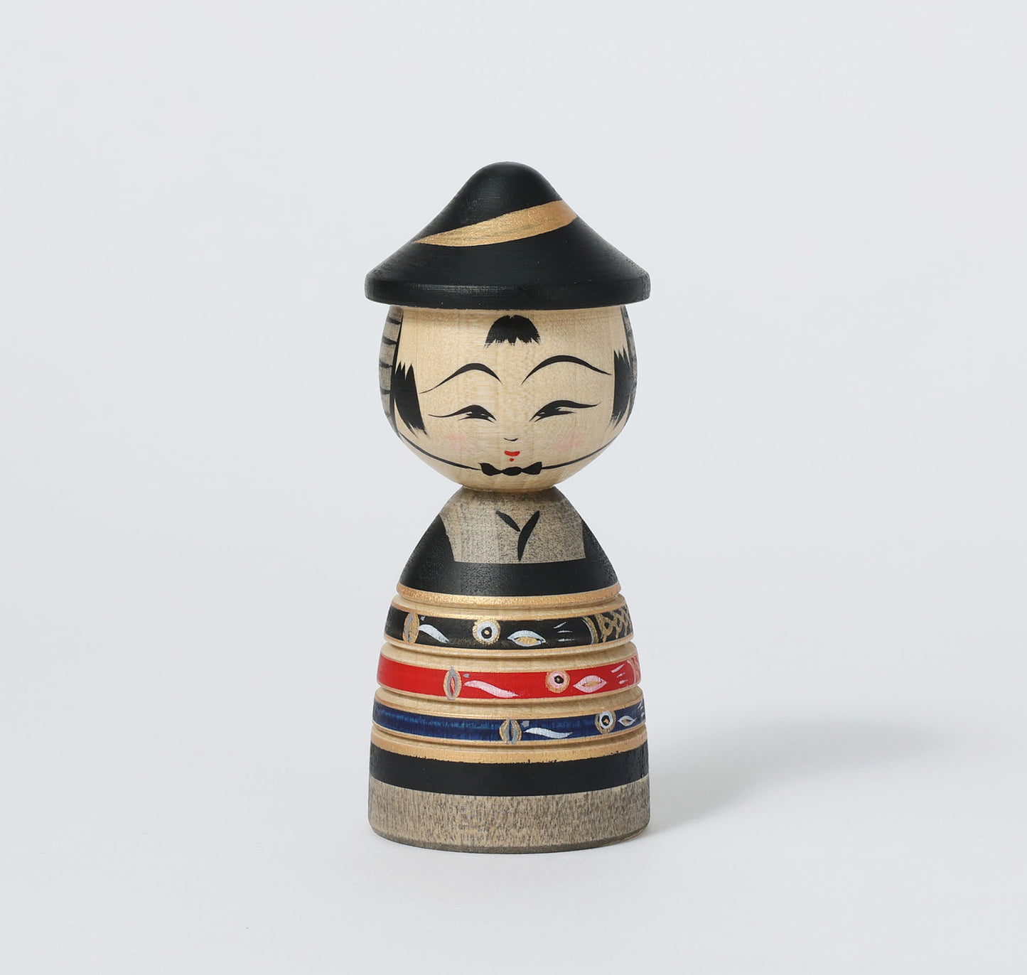 【兜こいのぼりこけし】Koinobori kokeshi with Samurai helmet | Teruyuki HIRAGA | Sakunami style | 11.5cm in height // 作並系 平賀輝幸工人, 高さ11.5cm