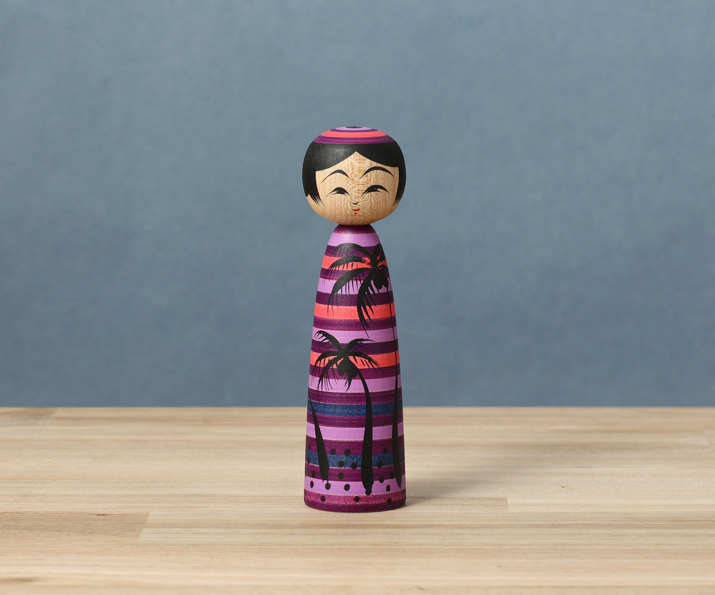 HIRAGA, Teruyuki 平賀輝幸工人 | Yashinoki-palm tree kokeshi doll ヤシの木こけし |  Sakunami style 作並系 | 13cm in height