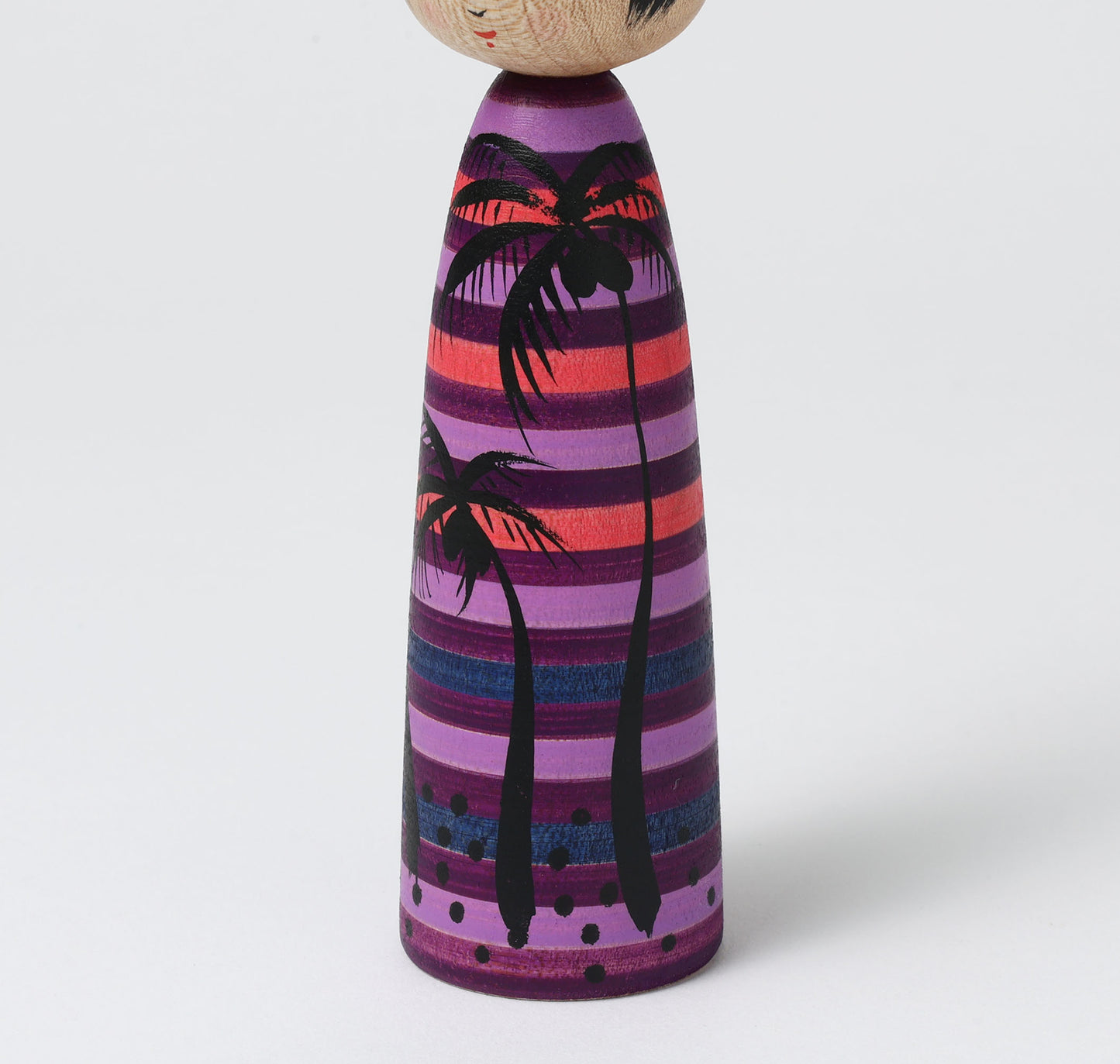 HIRAGA, Teruyuki 平賀輝幸工人 | Yashinoki-palm tree kokeshi doll ヤシの木こけし |  Sakunami style 作並系 | 13cm in height