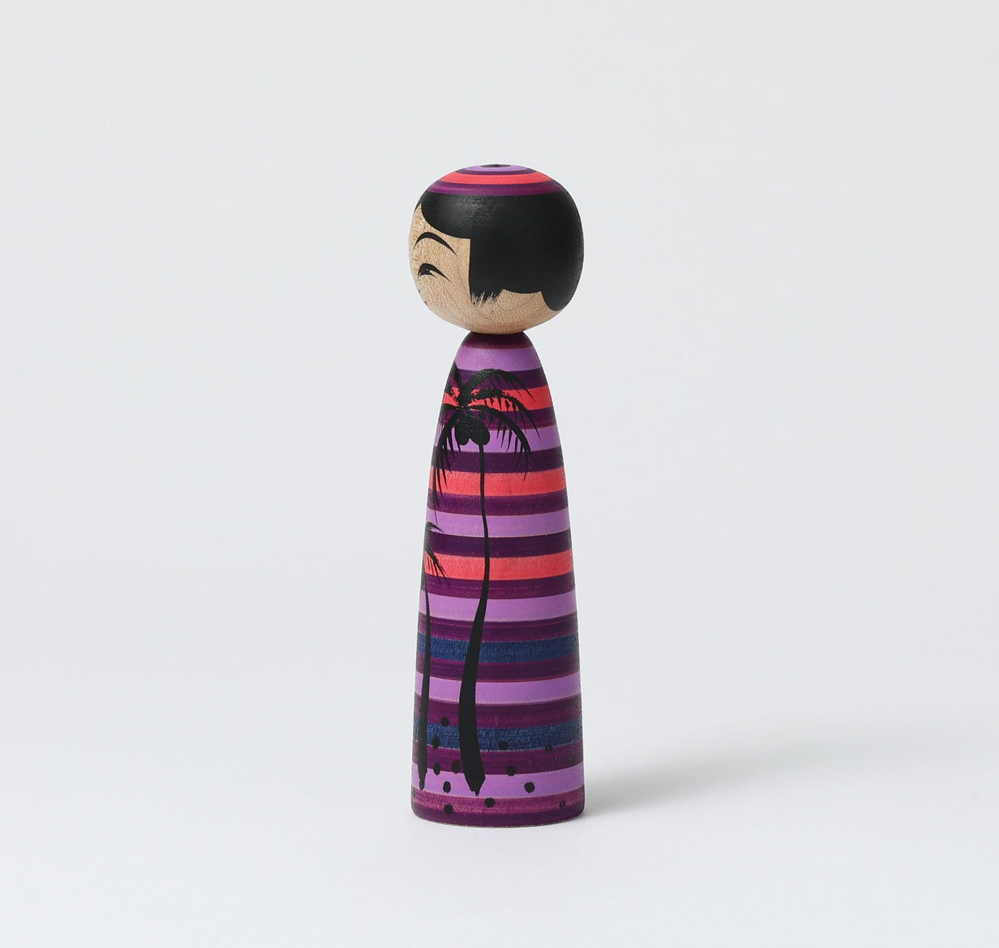 HIRAGA, Teruyuki 平賀輝幸工人 | Yashinoki-palm tree kokeshi doll ヤシの木こけし |  Sakunami style 作並系 | 13cm in height