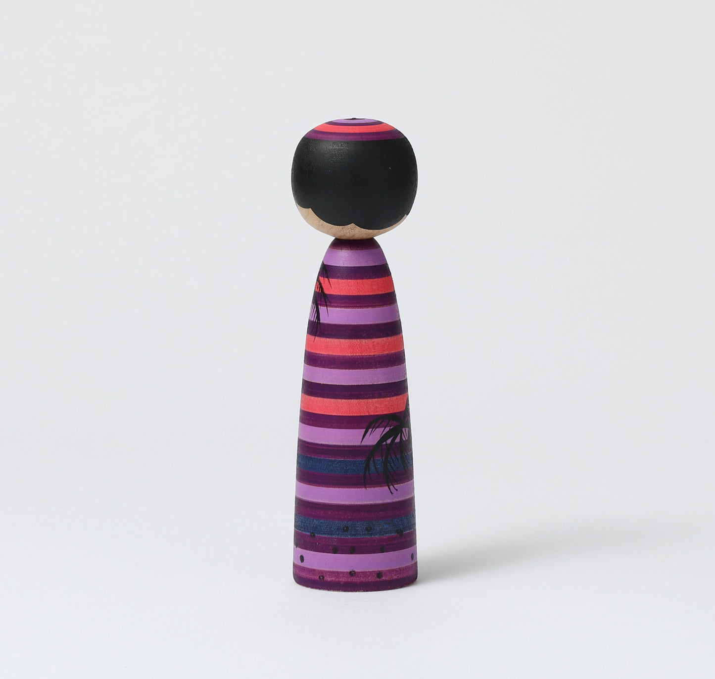 HIRAGA, Teruyuki 平賀輝幸工人 | Yashinoki-palm tree kokeshi doll ヤシの木こけし |  Sakunami style 作並系 | 13cm in height