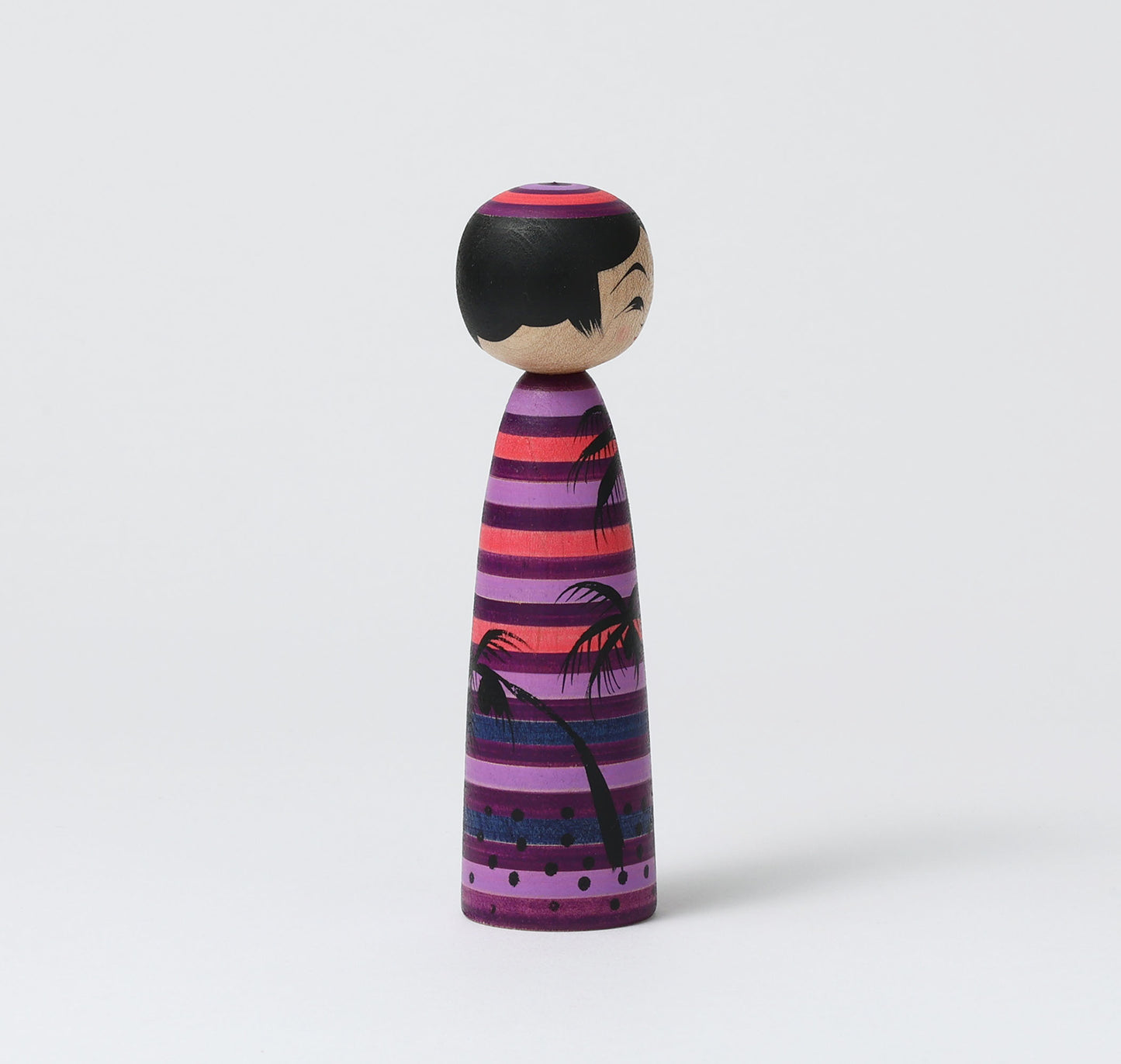 HIRAGA, Teruyuki 平賀輝幸工人 | Yashinoki-palm tree kokeshi doll ヤシの木こけし |  Sakunami style 作並系 | 13cm in height