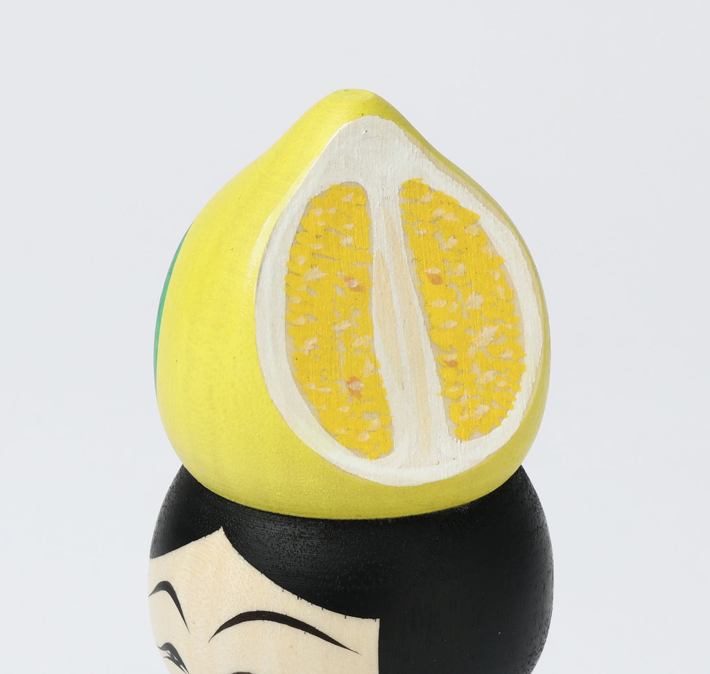 HIRAGA, Teruyuki 平賀輝幸工人 | Tabekake-half eaten kokeshi doll 食べかけこけし |  Sakunami style 作並系 | 12cm in height