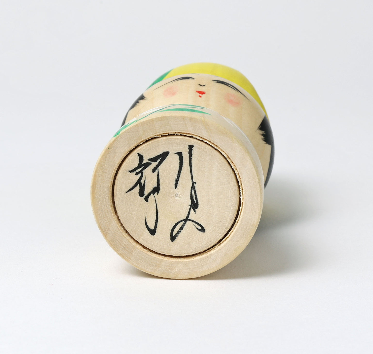 HIRAGA, Teruyuki 平賀輝幸工人 | Tabekake-half eaten kokeshi doll 食べかけこけし |  Sakunami style 作並系 | 12cm in height