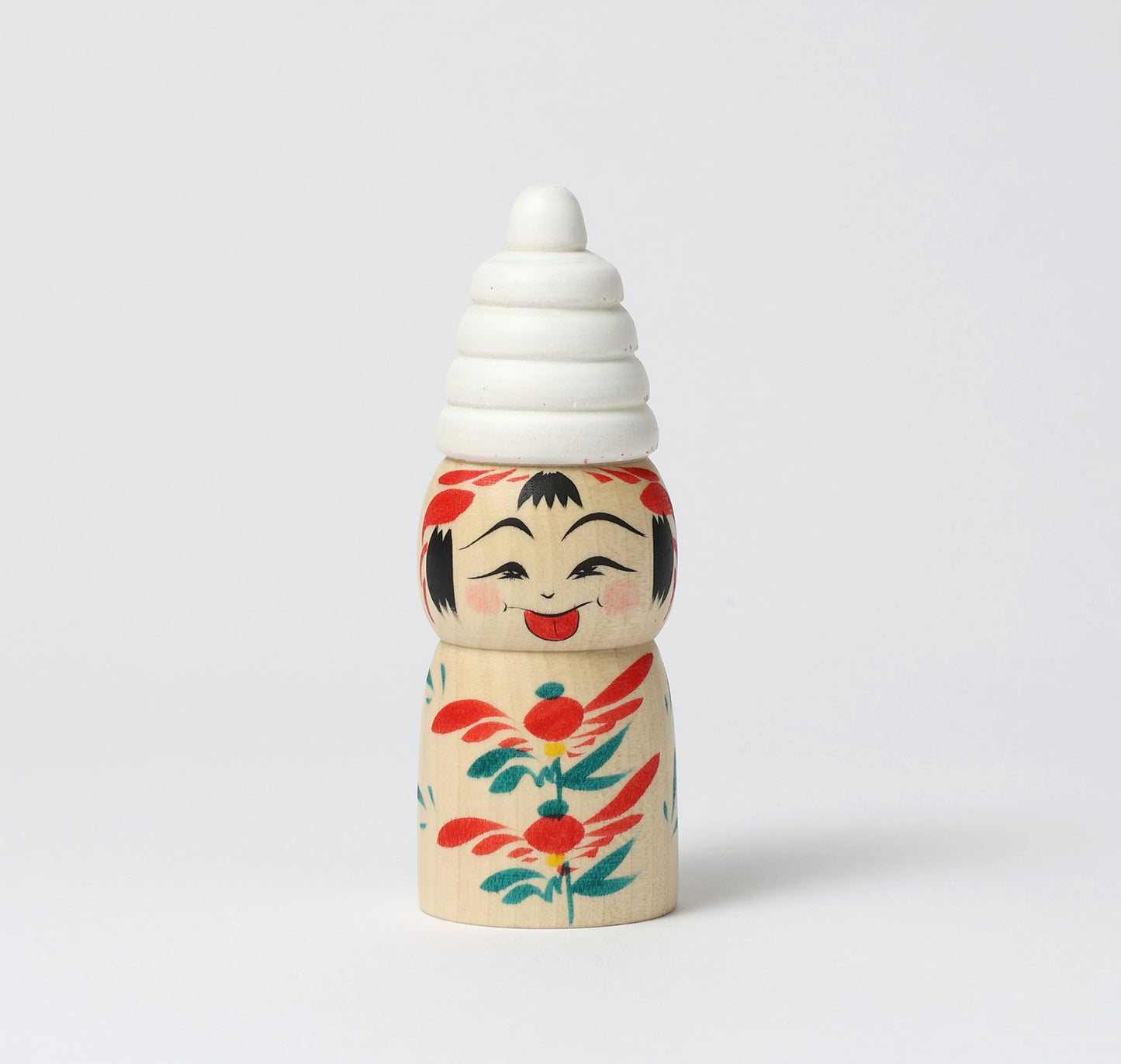 HIRAGA, Teruyuki 平賀輝幸工人 | Soft-serve ice cream kokeshi doll ソフトクリームこけし |  Sakunami style 作並系 | 12cm in height