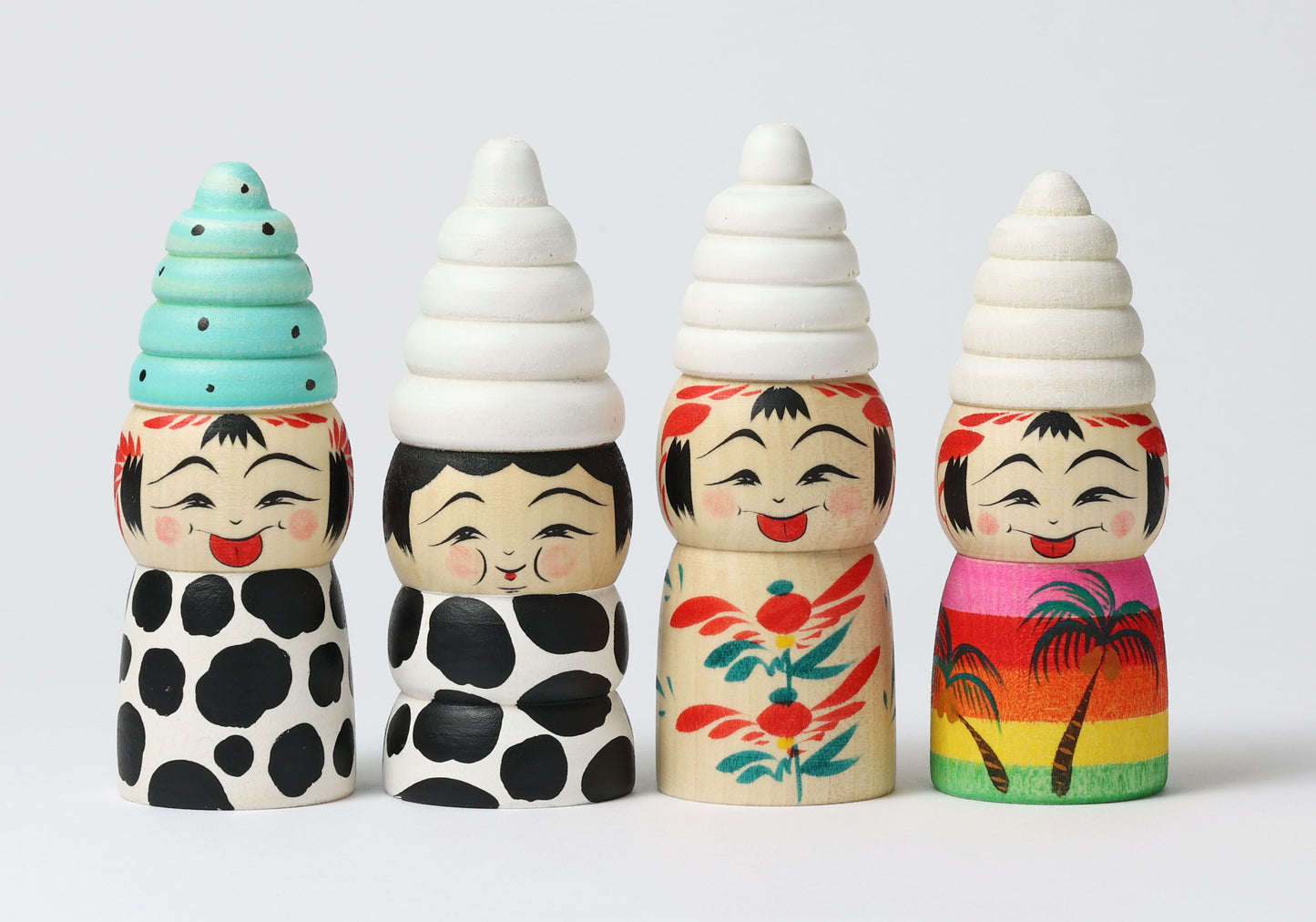 HIRAGA, Teruyuki 平賀輝幸工人 | Soft-serve ice cream kokeshi doll ソフトクリームこけし |  Sakunami style 作並系 | 12cm in height