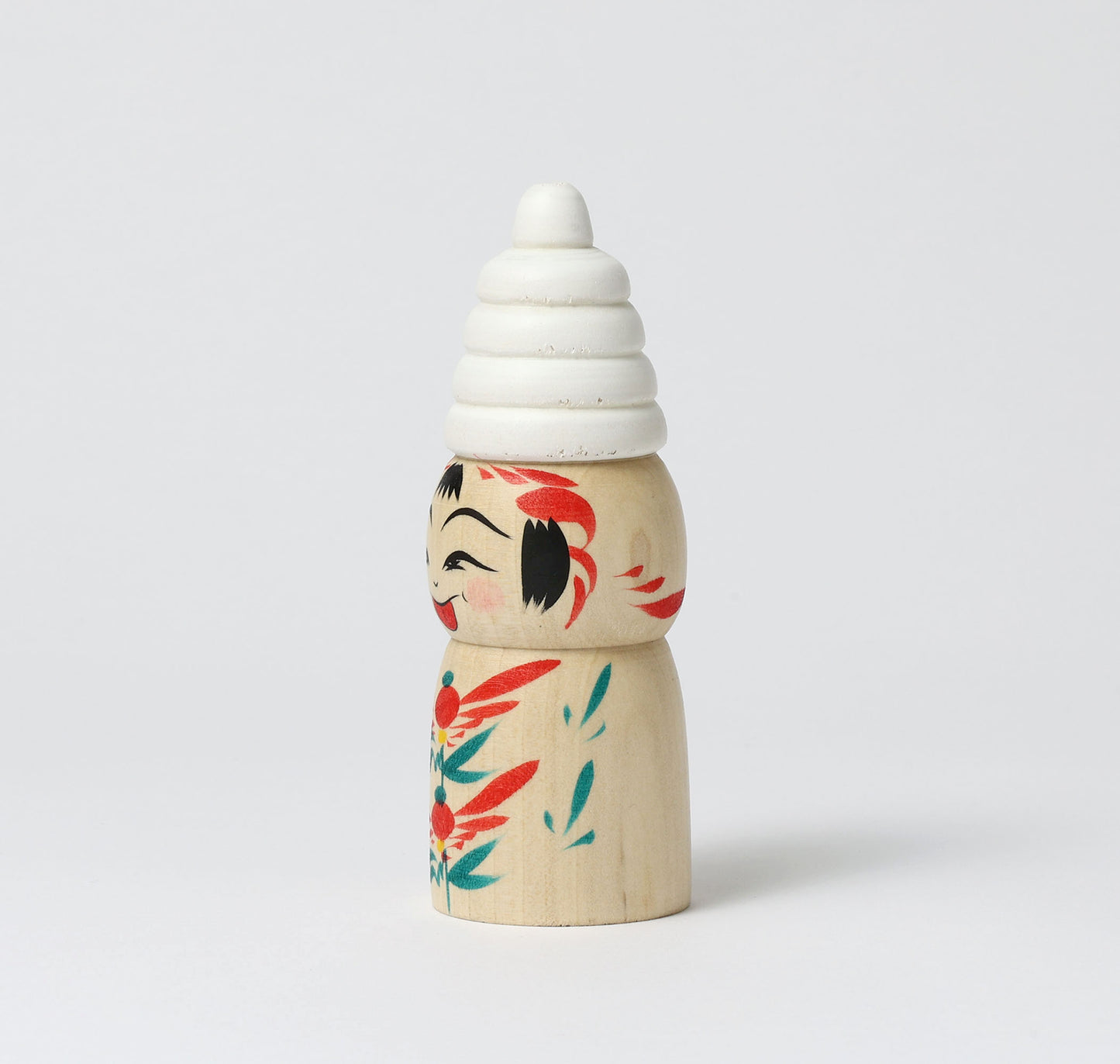 HIRAGA, Teruyuki 平賀輝幸工人 | Soft-serve ice cream kokeshi doll ソフトクリームこけし |  Sakunami style 作並系 | 12cm in height