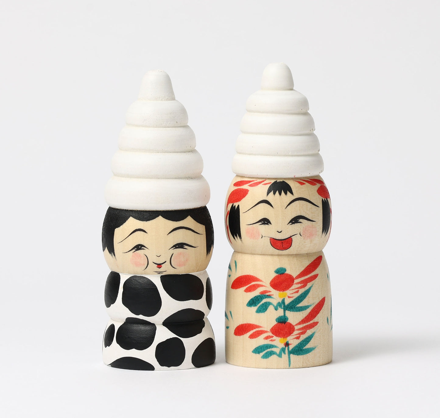 HIRAGA, Teruyuki 平賀輝幸工人 | Soft-serve ice cream kokeshi doll ソフトクリームこけし |  Sakunami style 作並系 | 12cm in height