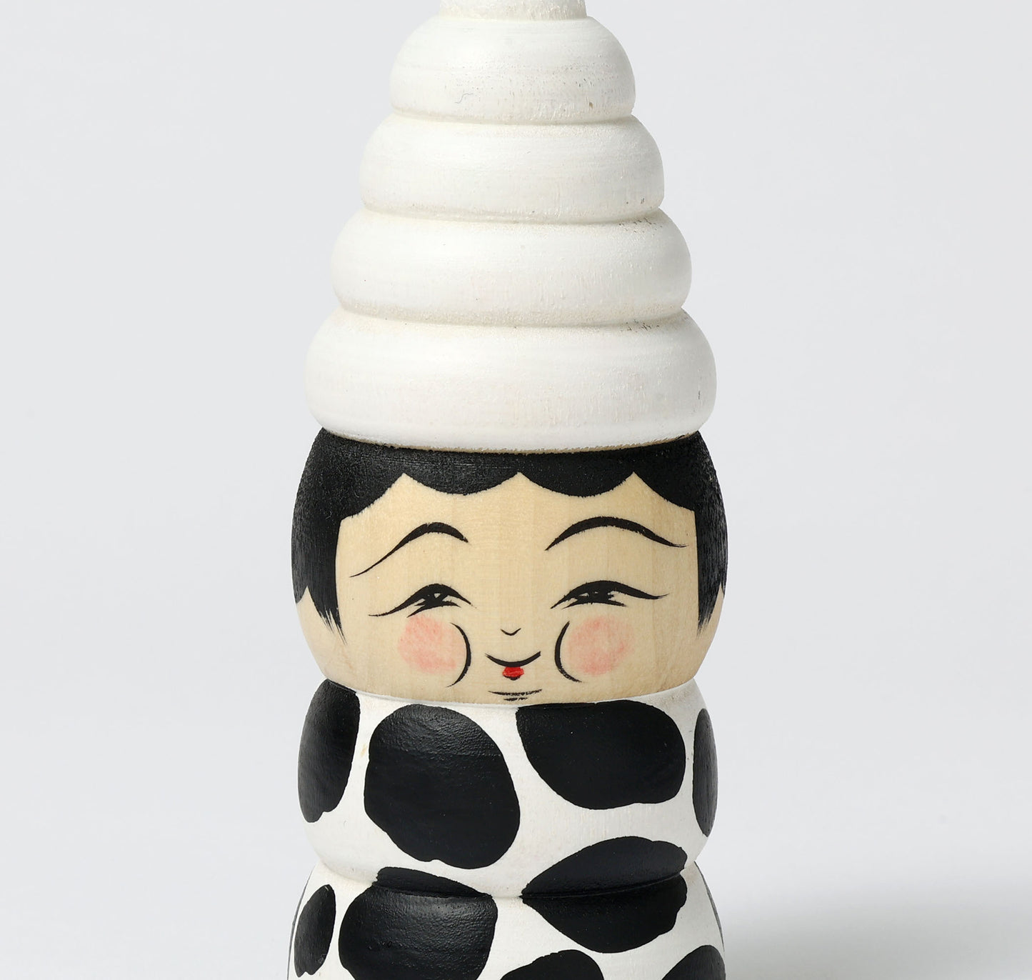HIRAGA, Teruyuki 平賀輝幸工人 | Soft-serve ice cream kokeshi doll ソフトクリームこけし |  Sakunami style 作並系 | 12cm in height