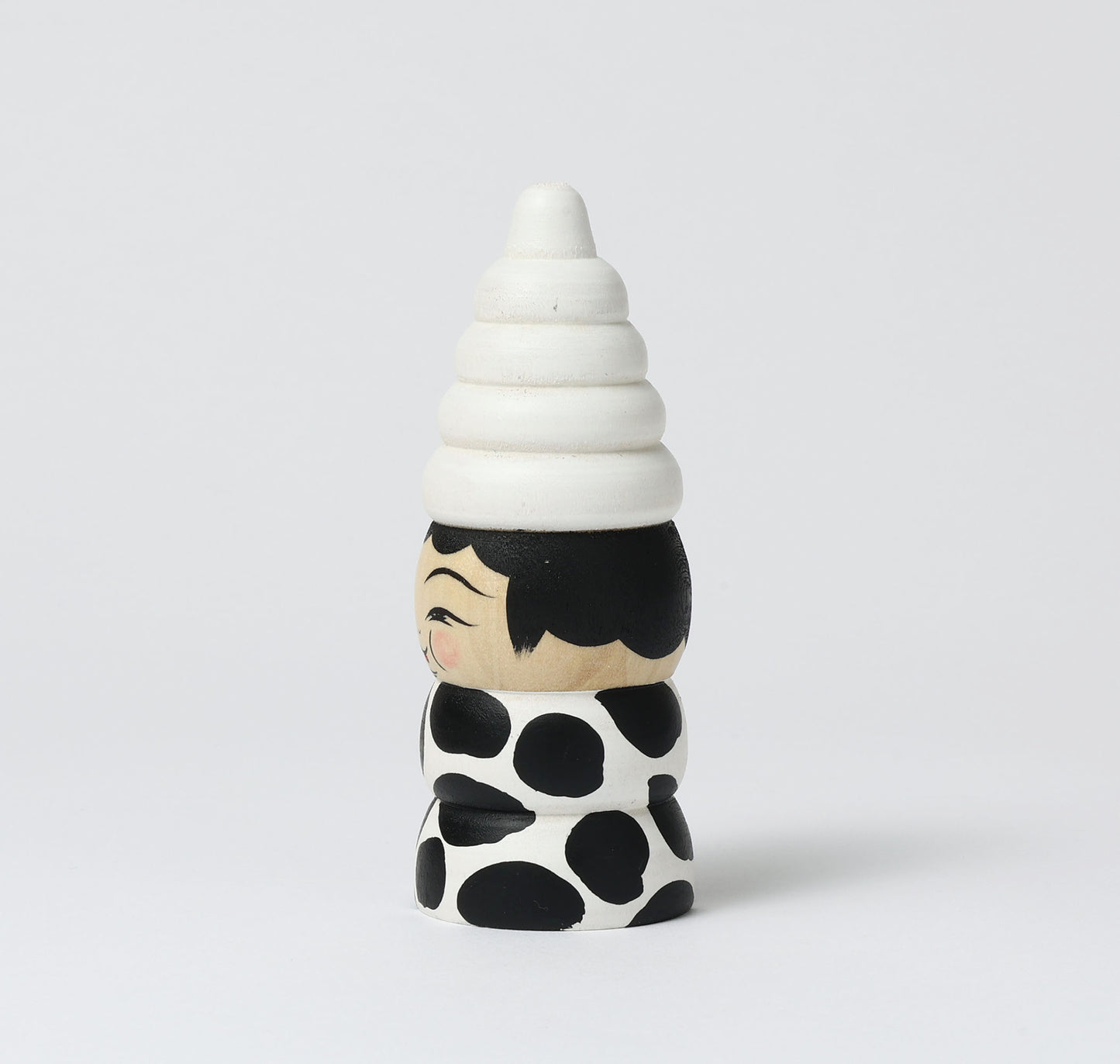 HIRAGA, Teruyuki 平賀輝幸工人 | Soft-serve ice cream kokeshi doll ソフトクリームこけし |  Sakunami style 作並系 | 12cm in height