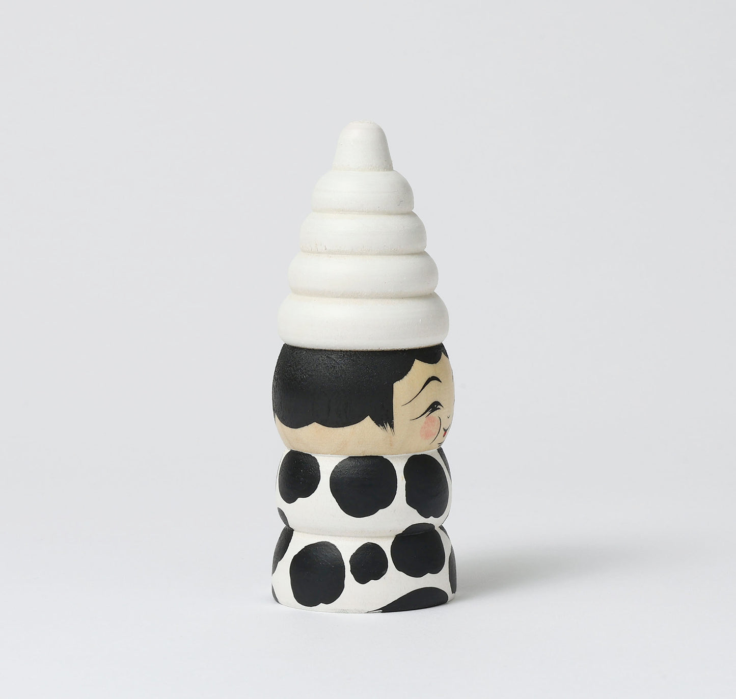 HIRAGA, Teruyuki 平賀輝幸工人 | Soft-serve ice cream kokeshi doll ソフトクリームこけし |  Sakunami style 作並系 | 12cm in height