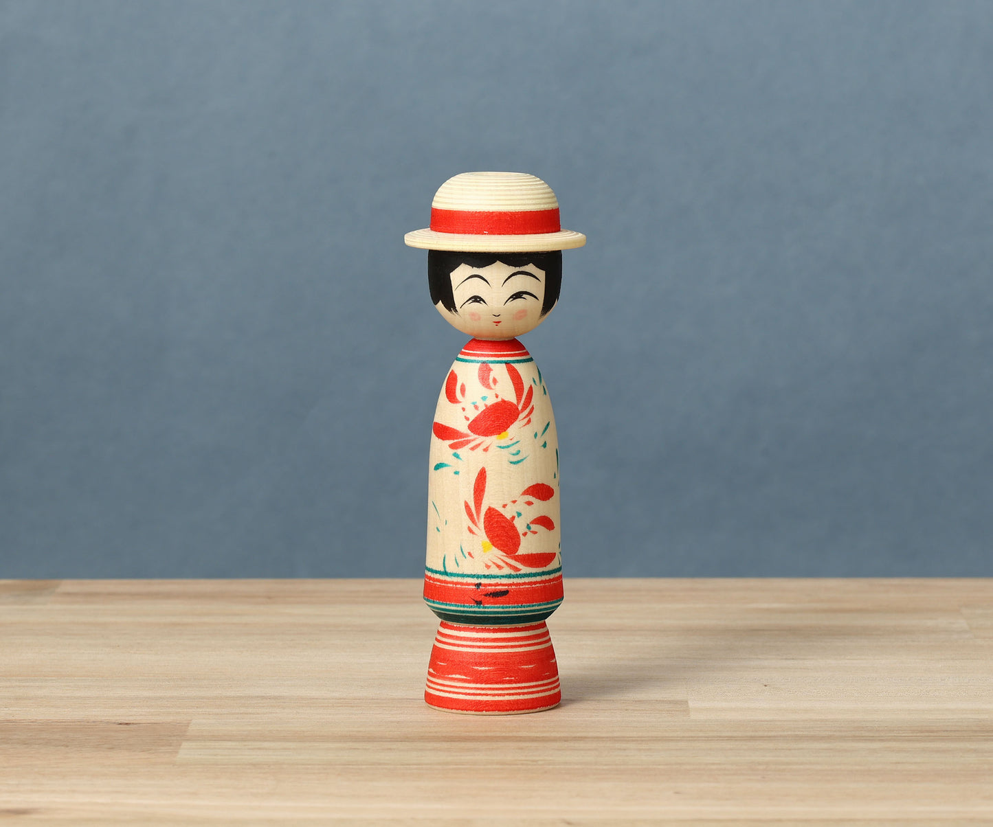 HIRAGA, Teruyuki 平賀輝幸工人 | Boushi-hat kokeshi doll 帽子こけし |  Sakunami style 作並系 | 13cm in height